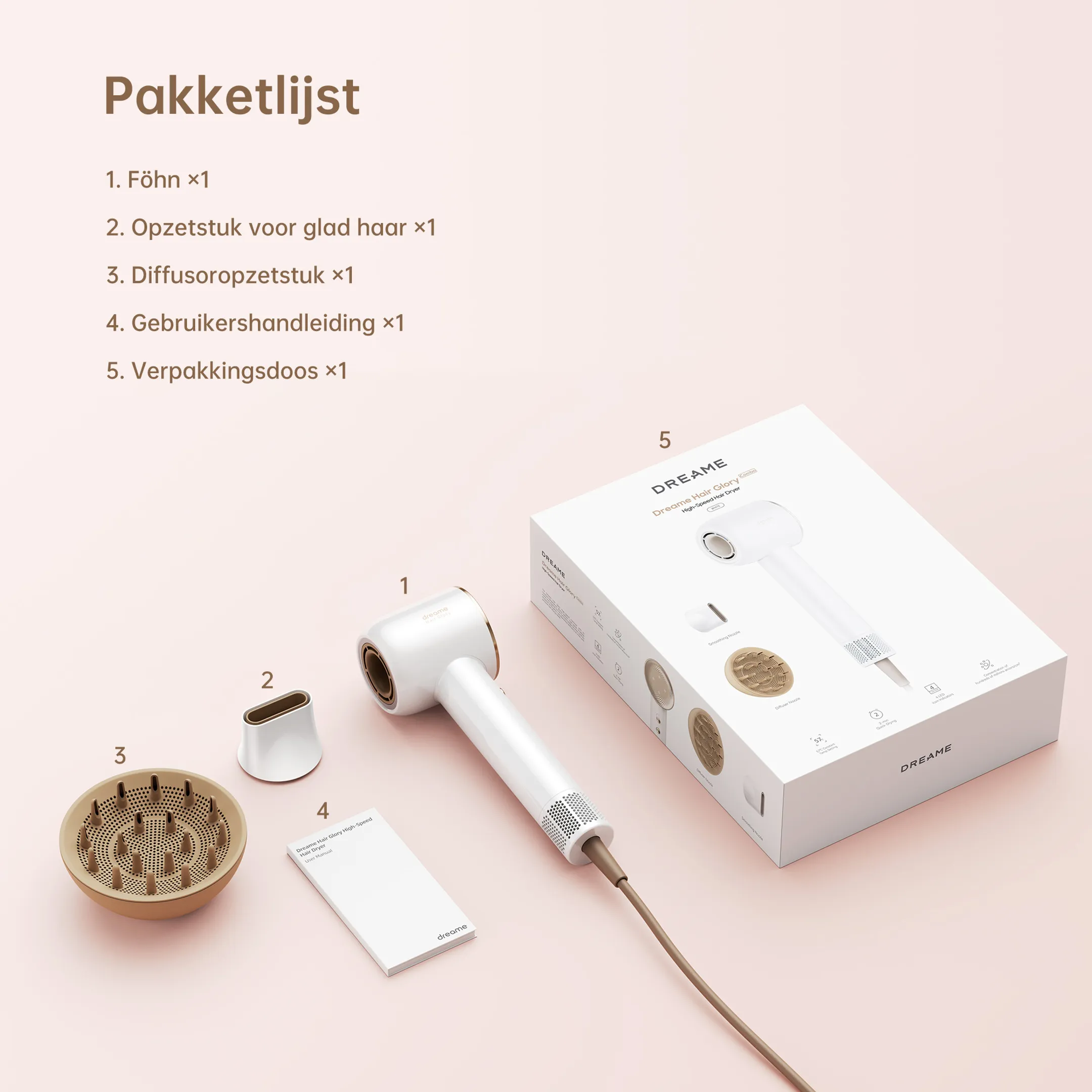 Haardroger Hair Glory Combo White