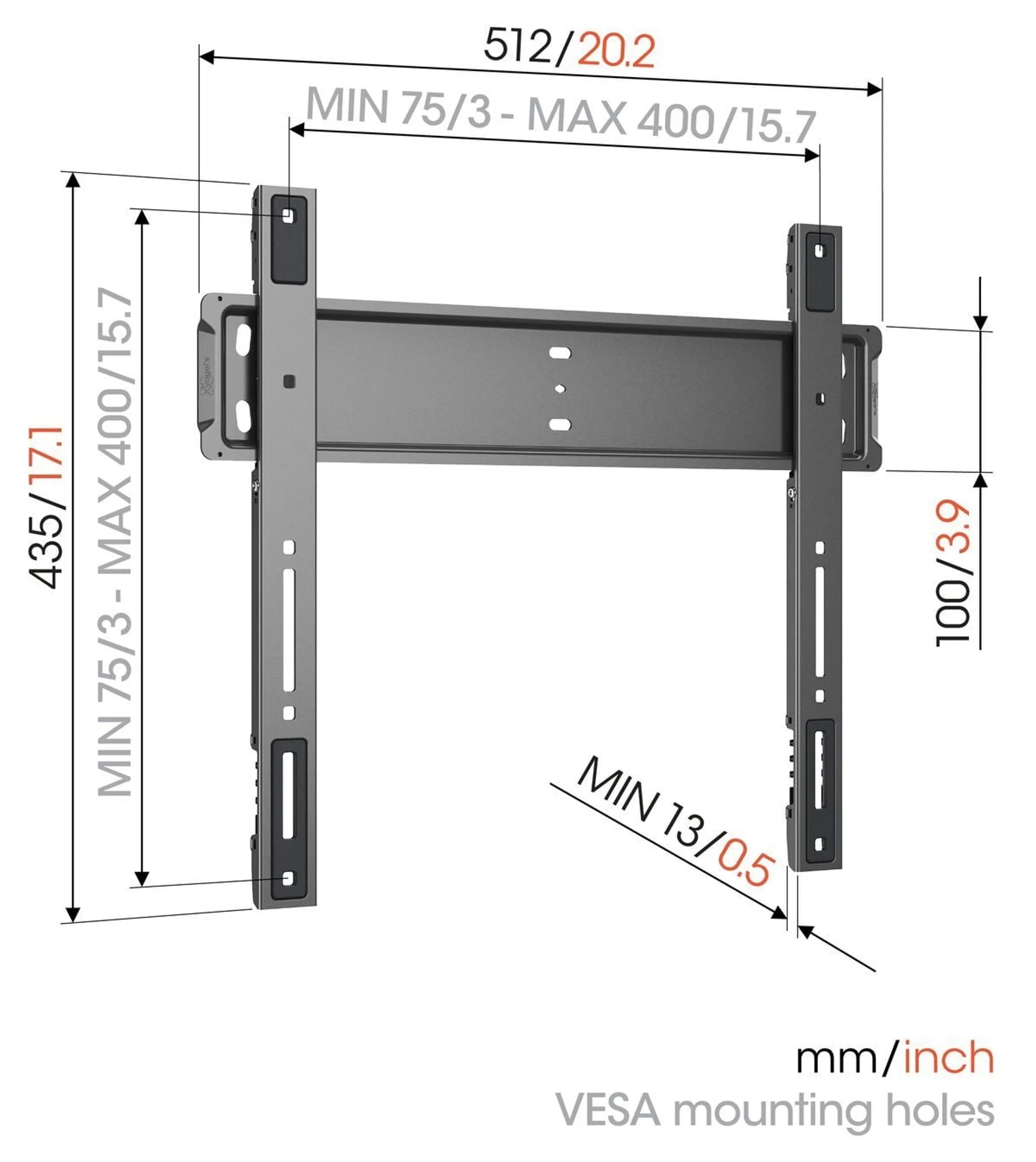 Platte TV-beugel TVM 5505 - 32" tot 77"