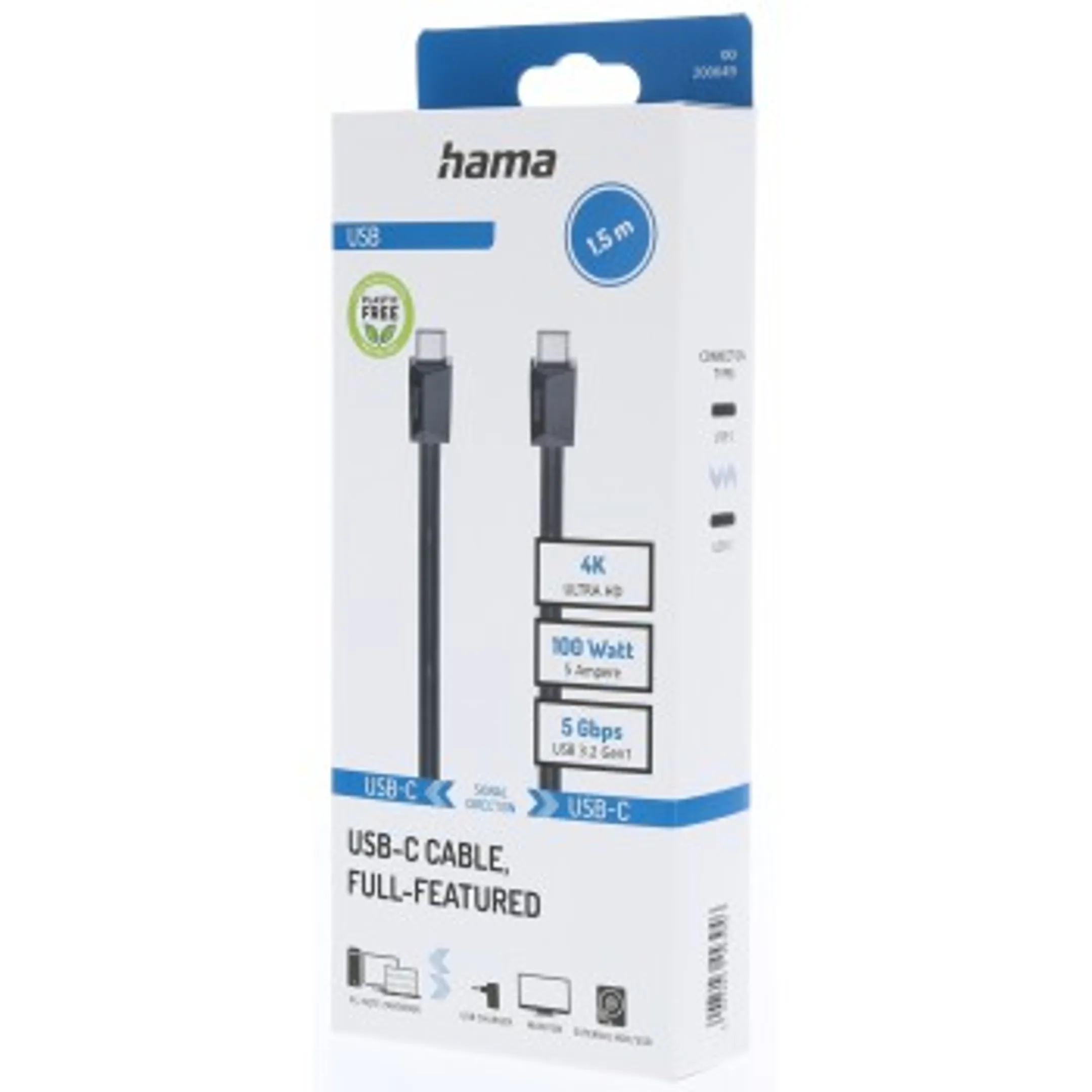 Câble USB-C - 1,5 m - 5 Gbit/s