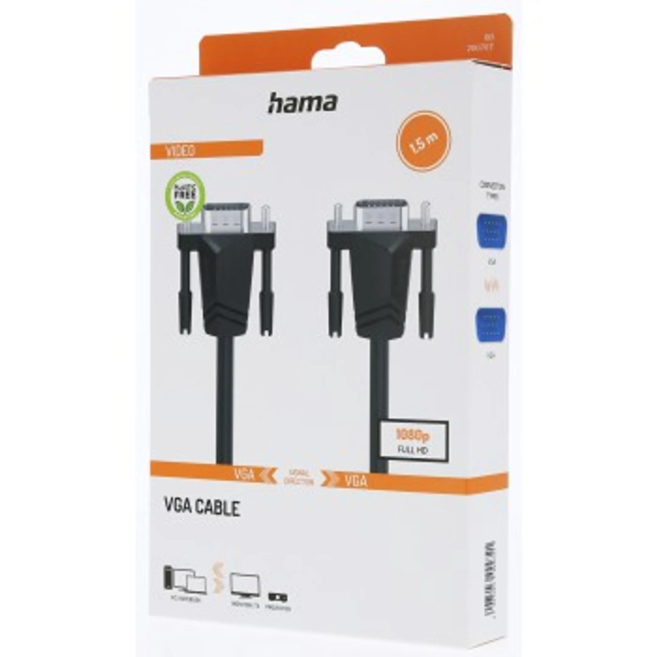 VGA-kabel - 1,5 m - Full-HD 1080p