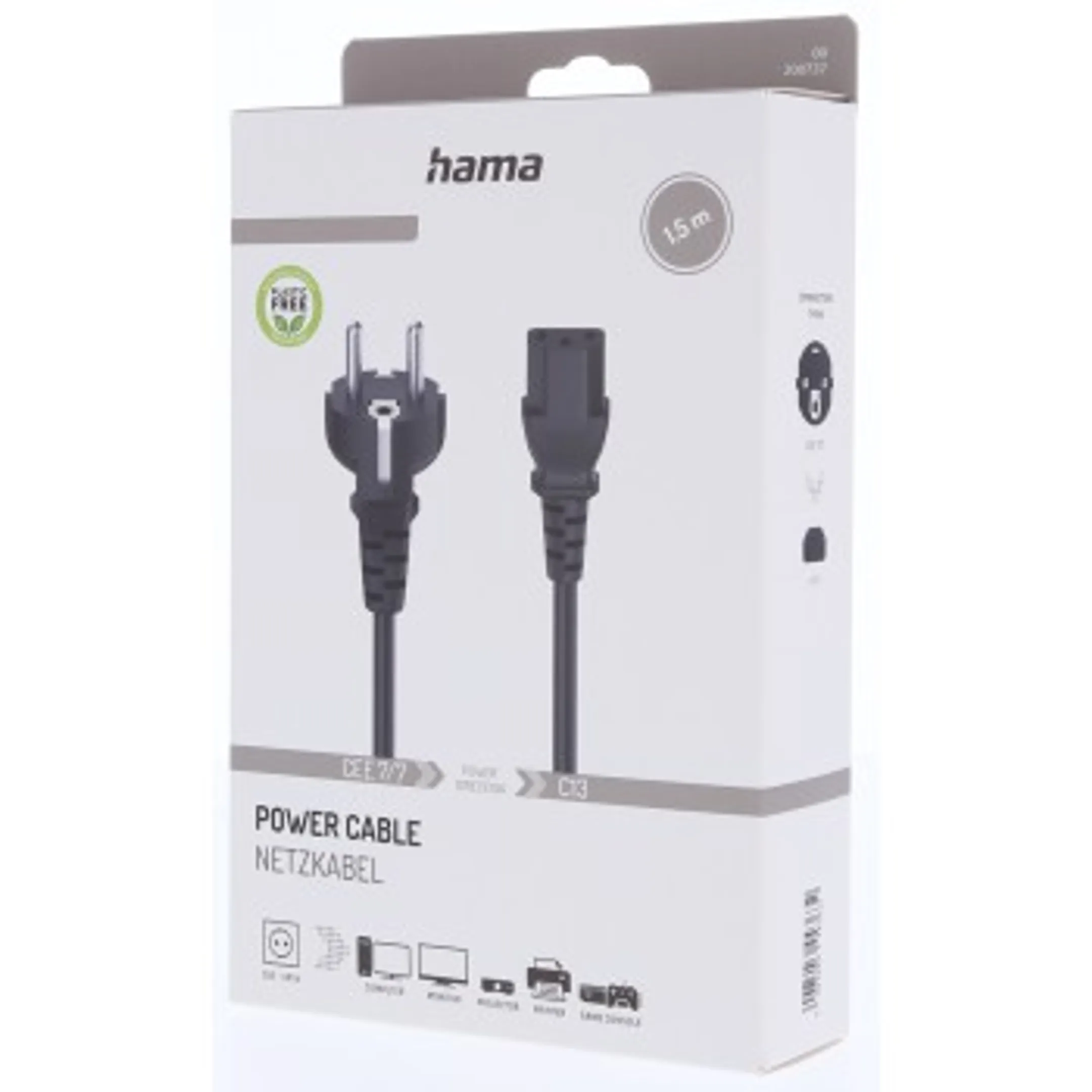 Netsnoer - 1,5 m - 3-polige koppeling