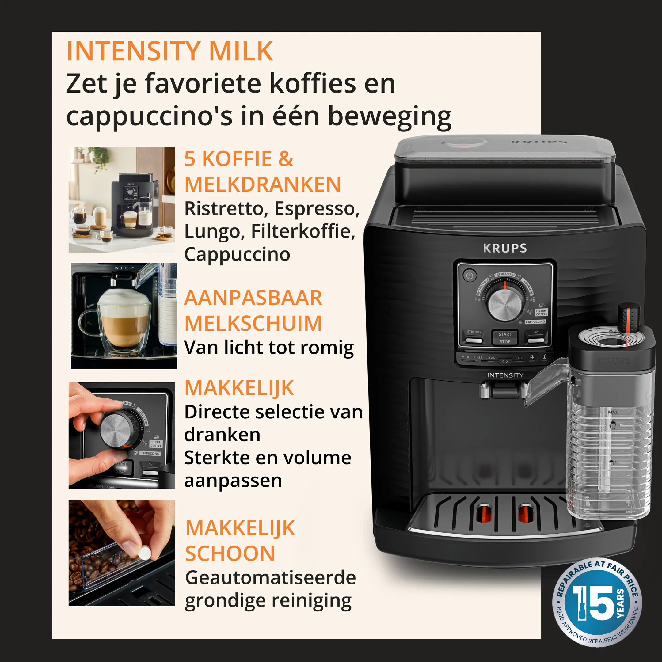 Volautomatische Espressomachine Intensity Milk EA5028E0