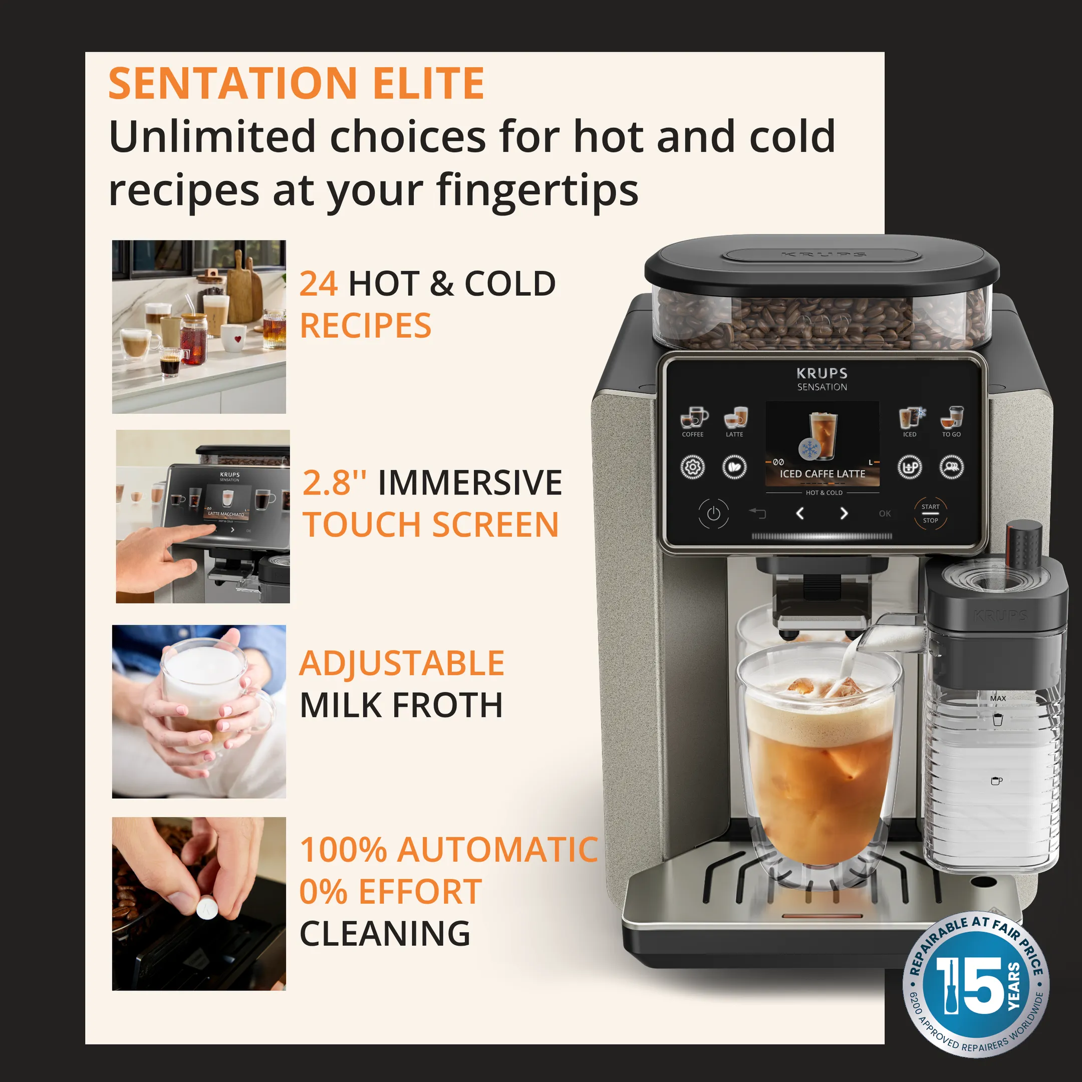 Machine à Expresso automatique Sensation Elite EA918GE0