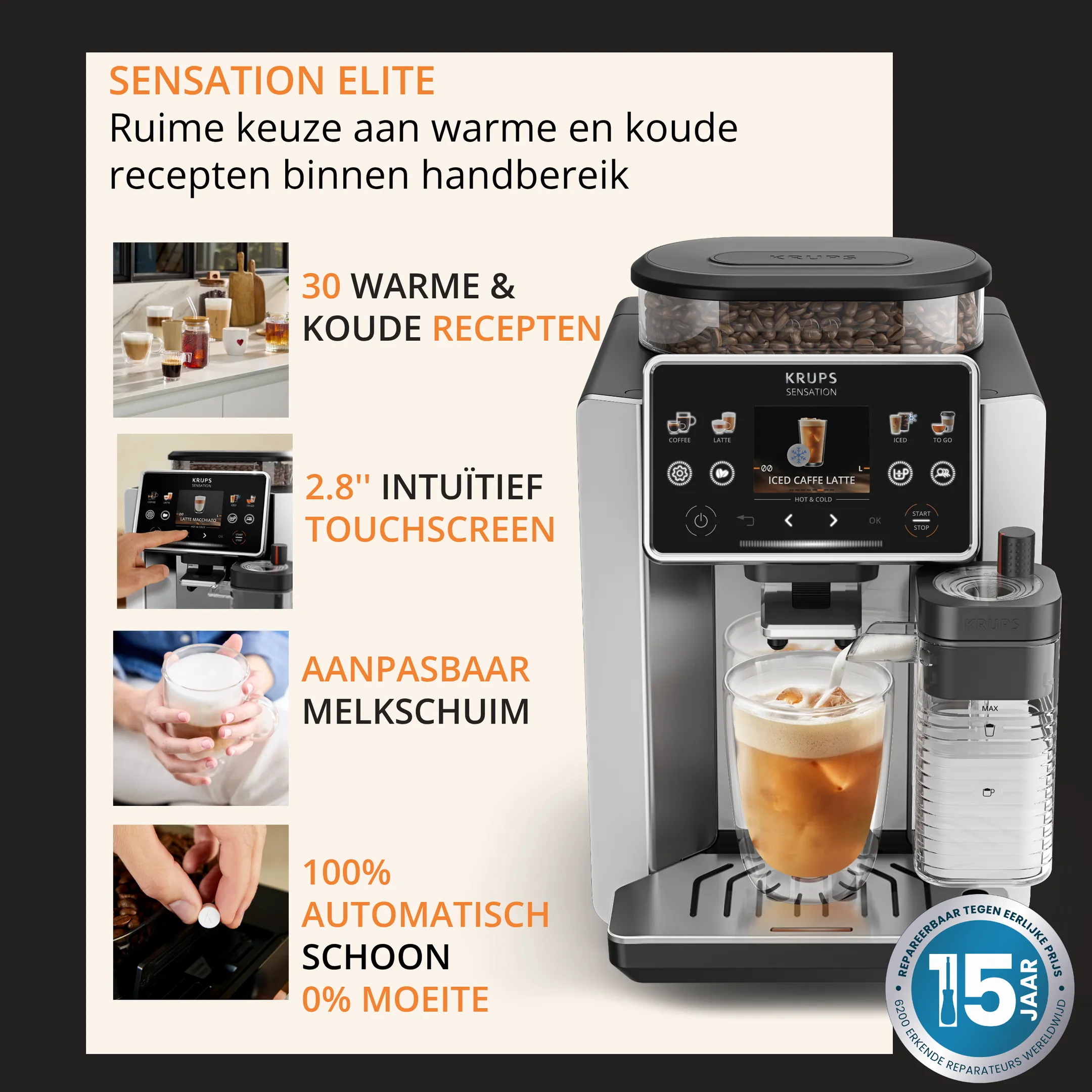 Volautomatische Espressomachine Sensation Elite EA918GE0