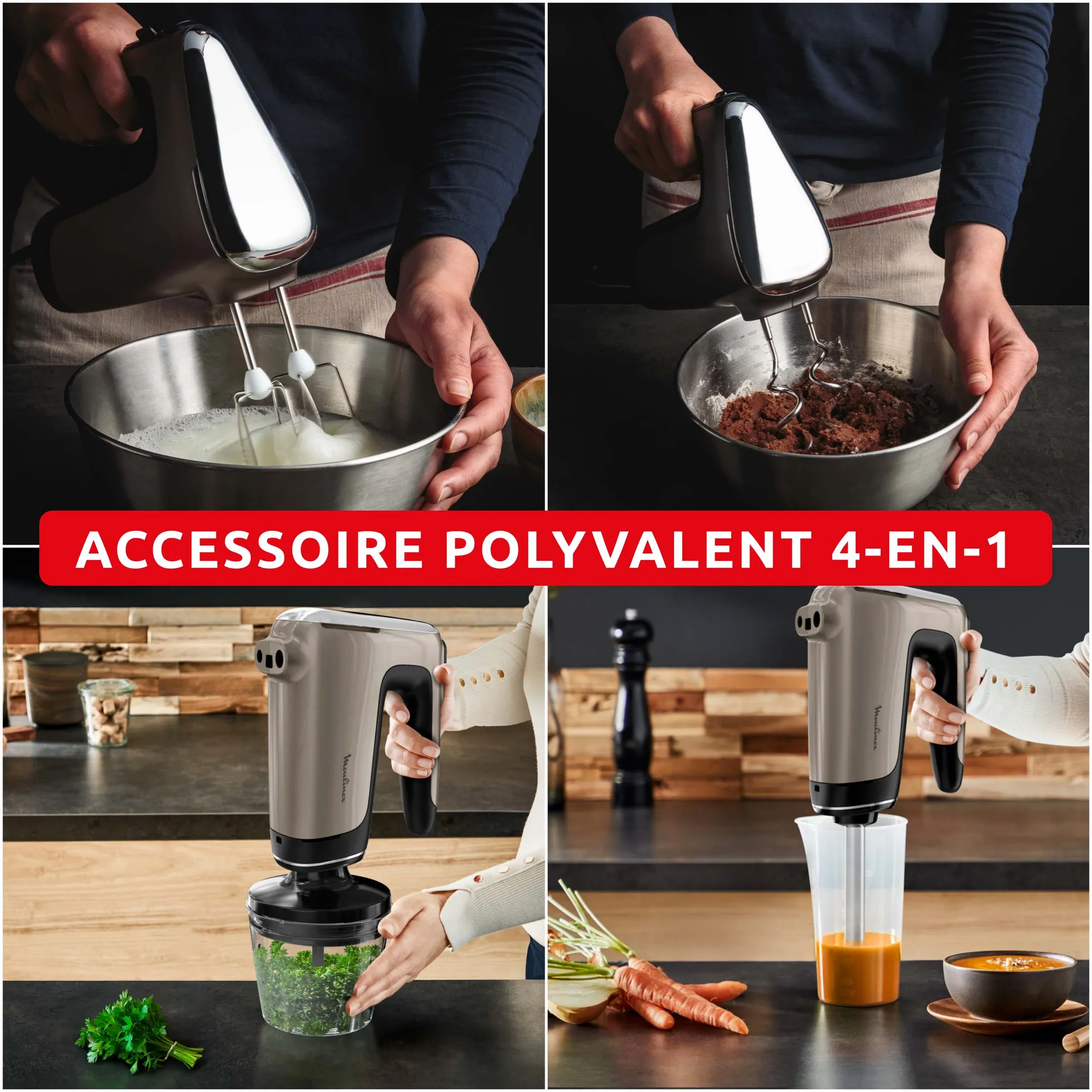 Mixeur batteur Powermix Silence 4-in-1 HM663AF0