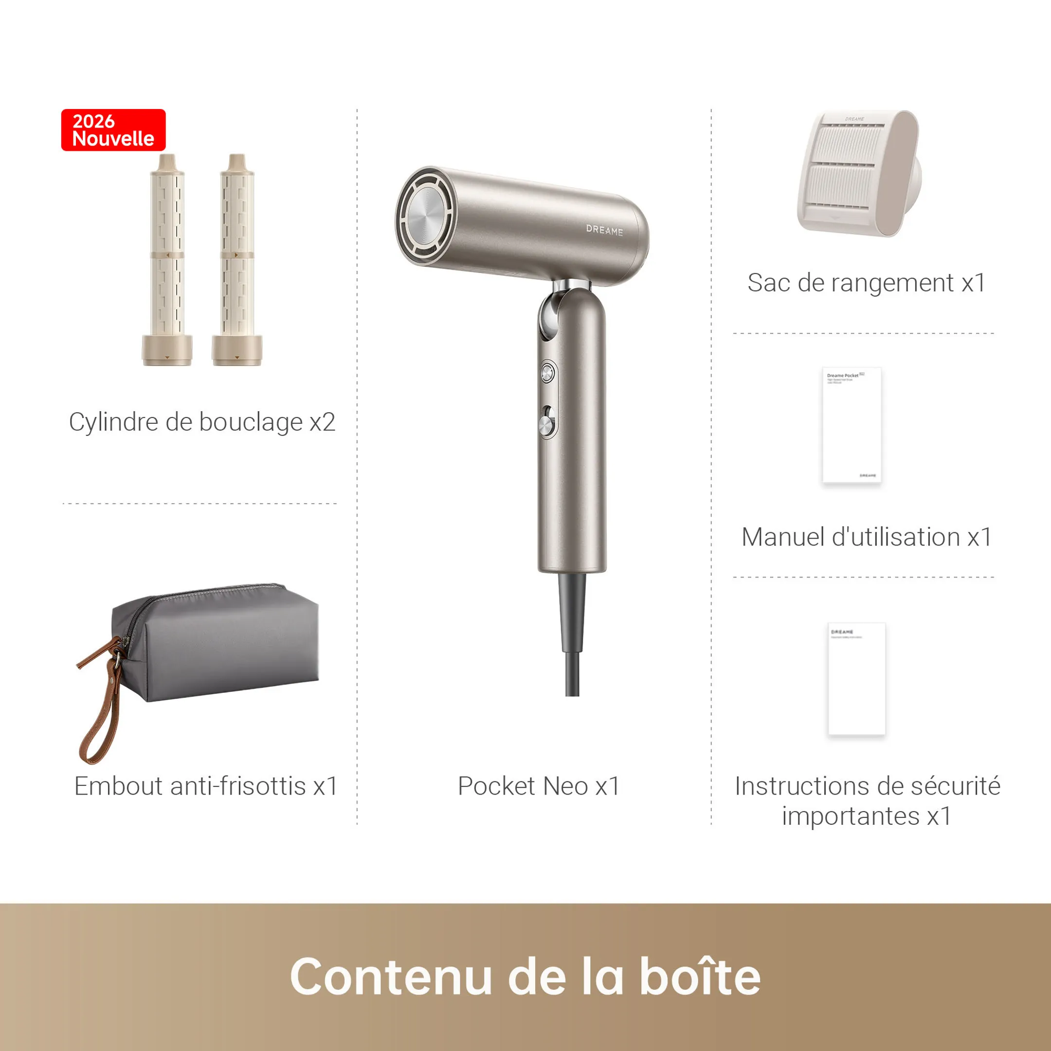 Sèche-cheveux Hair Pocket Neo Gold - 2026 New version