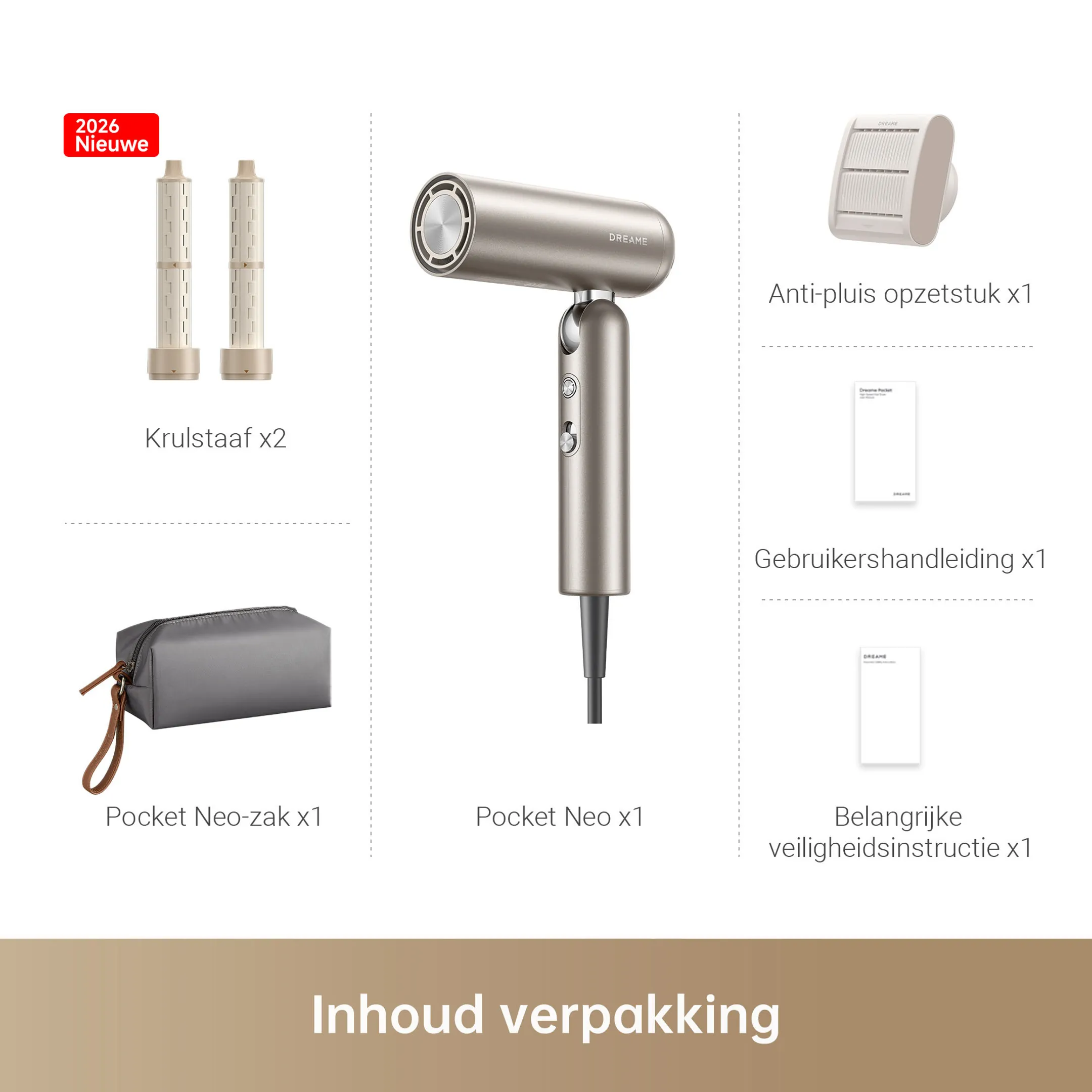 Haardroger Hair Pocket Neo Gold - 2026 New version