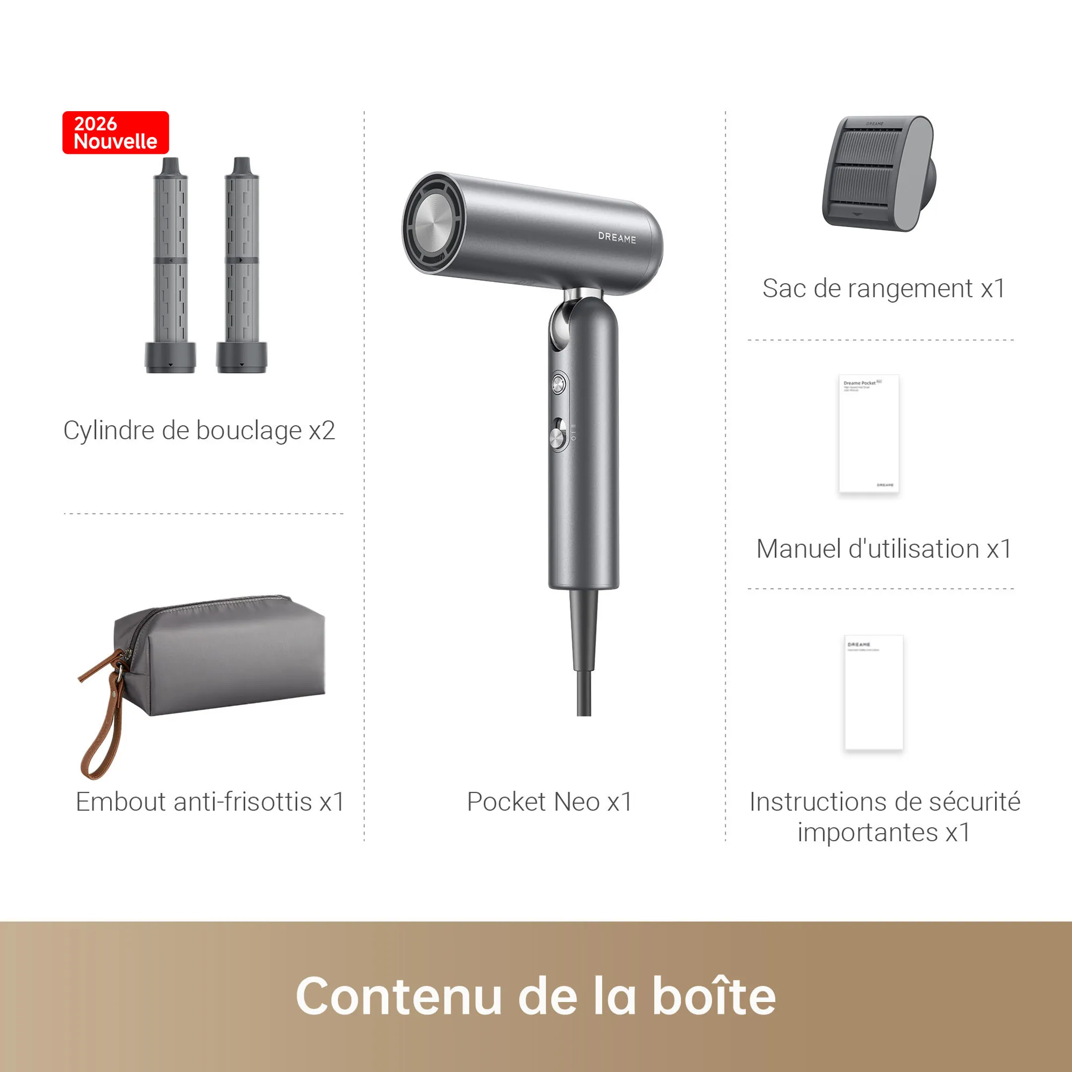 Sèche-cheveux Hair Pocket Neo Grey - 2026 New version