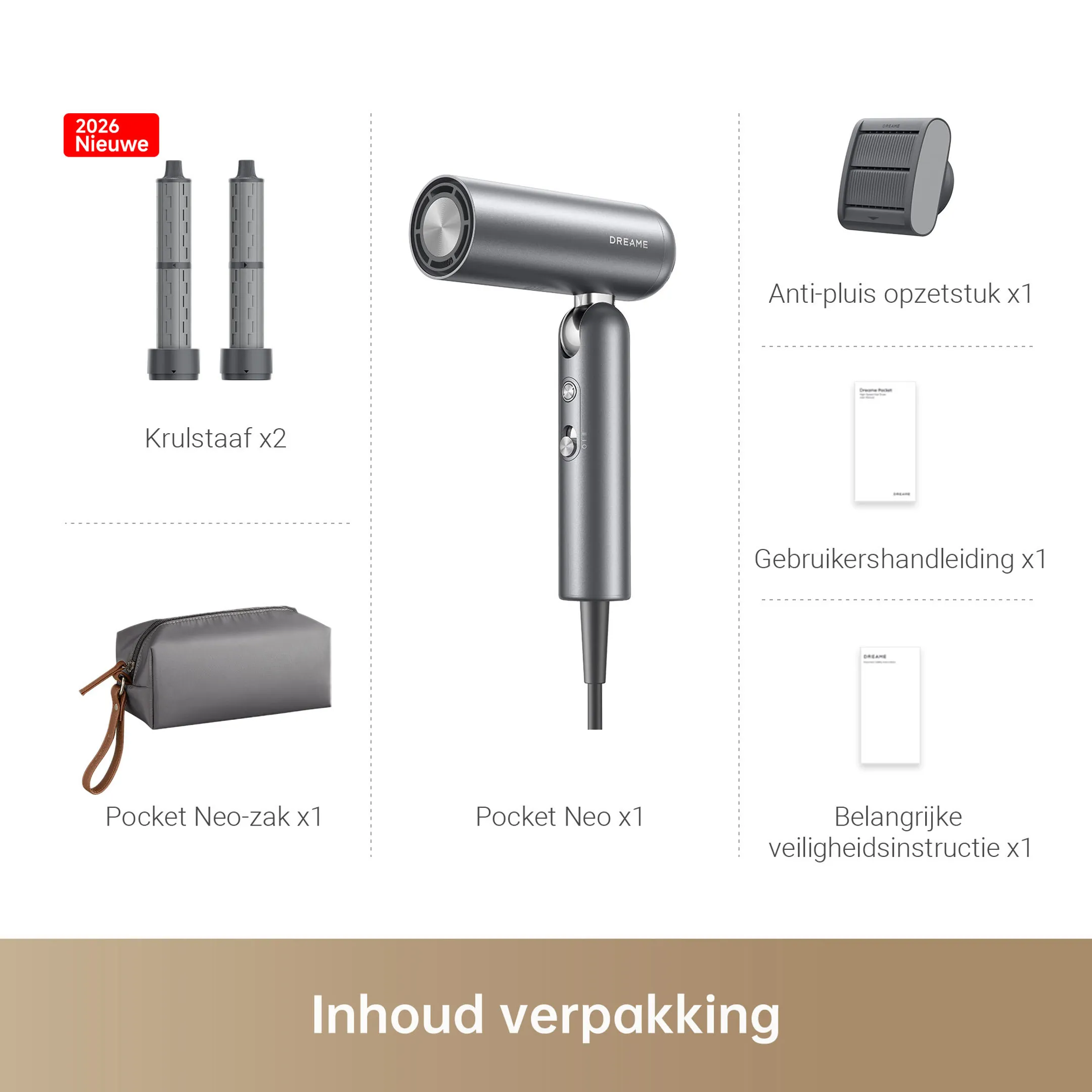 Haardroger Hair Pocket Neo Grey - 2026 New version