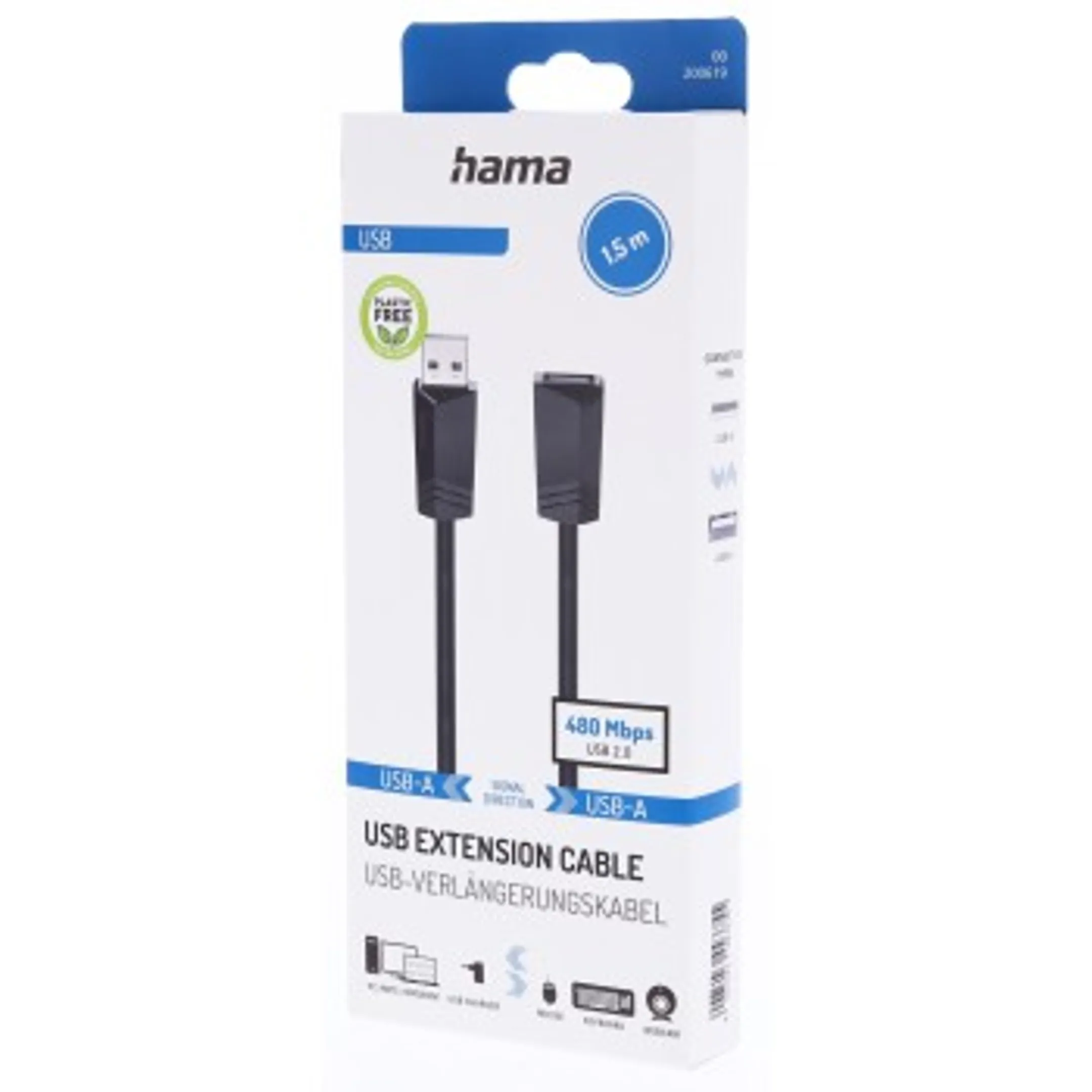 Rallonge USB - USB 2.0 - 1,5 m - 480 Mbit/s