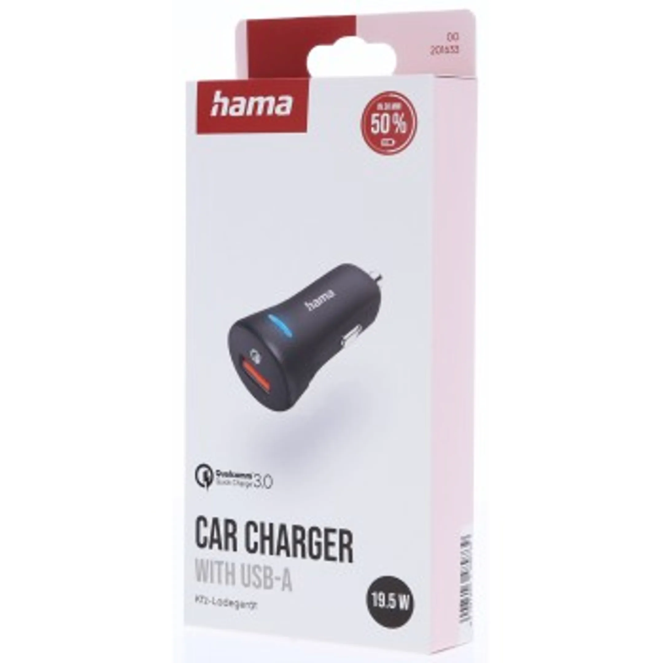 Chargeur allume-cigare - Rapide USB-A - 19,5 W