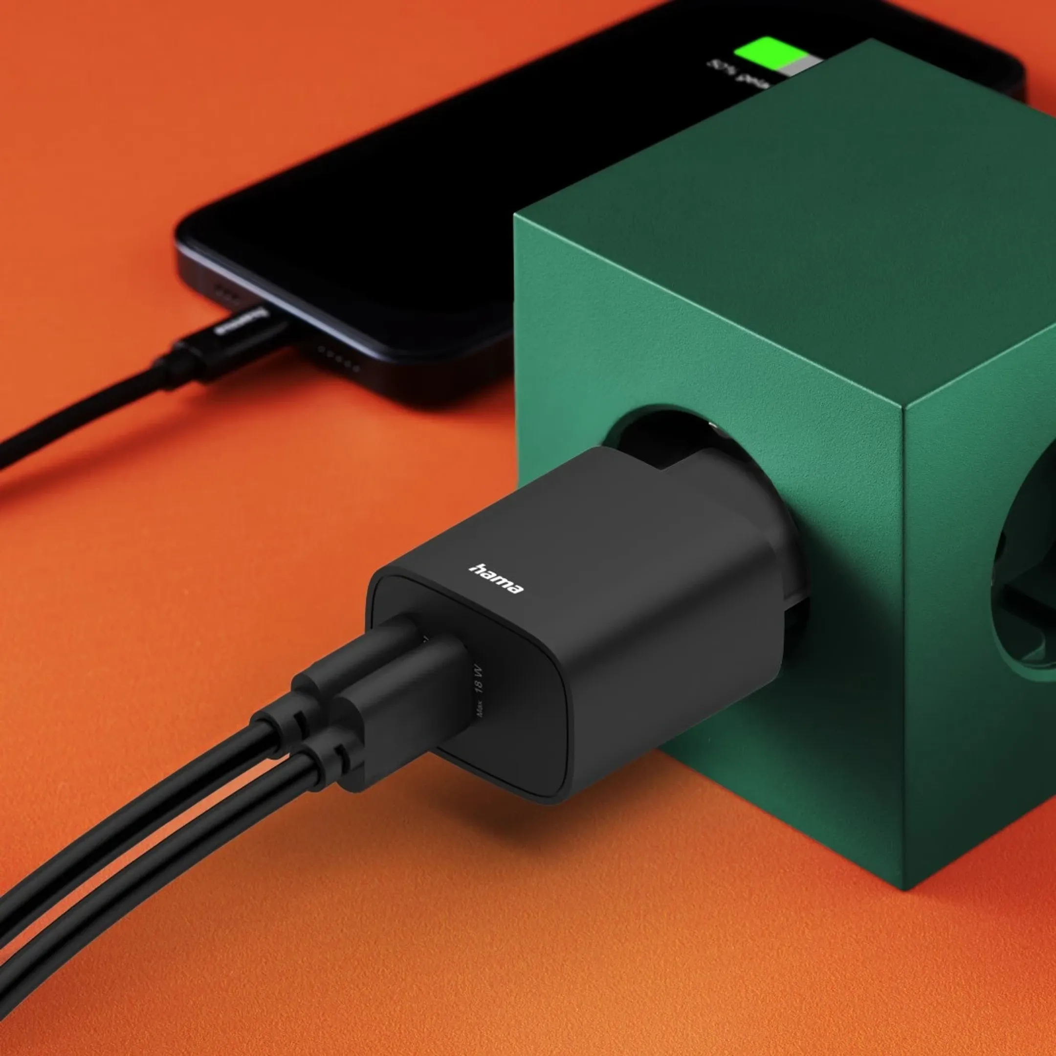 Snellader - 1x USB A - 1x USB-C - 30 W