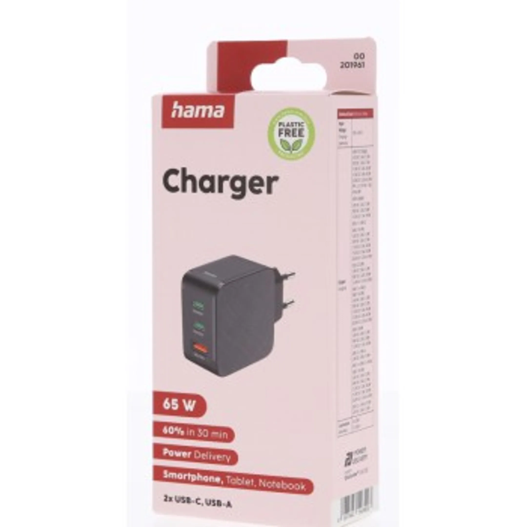 Snellader 2x USB-C - 1x USB A - 65 W