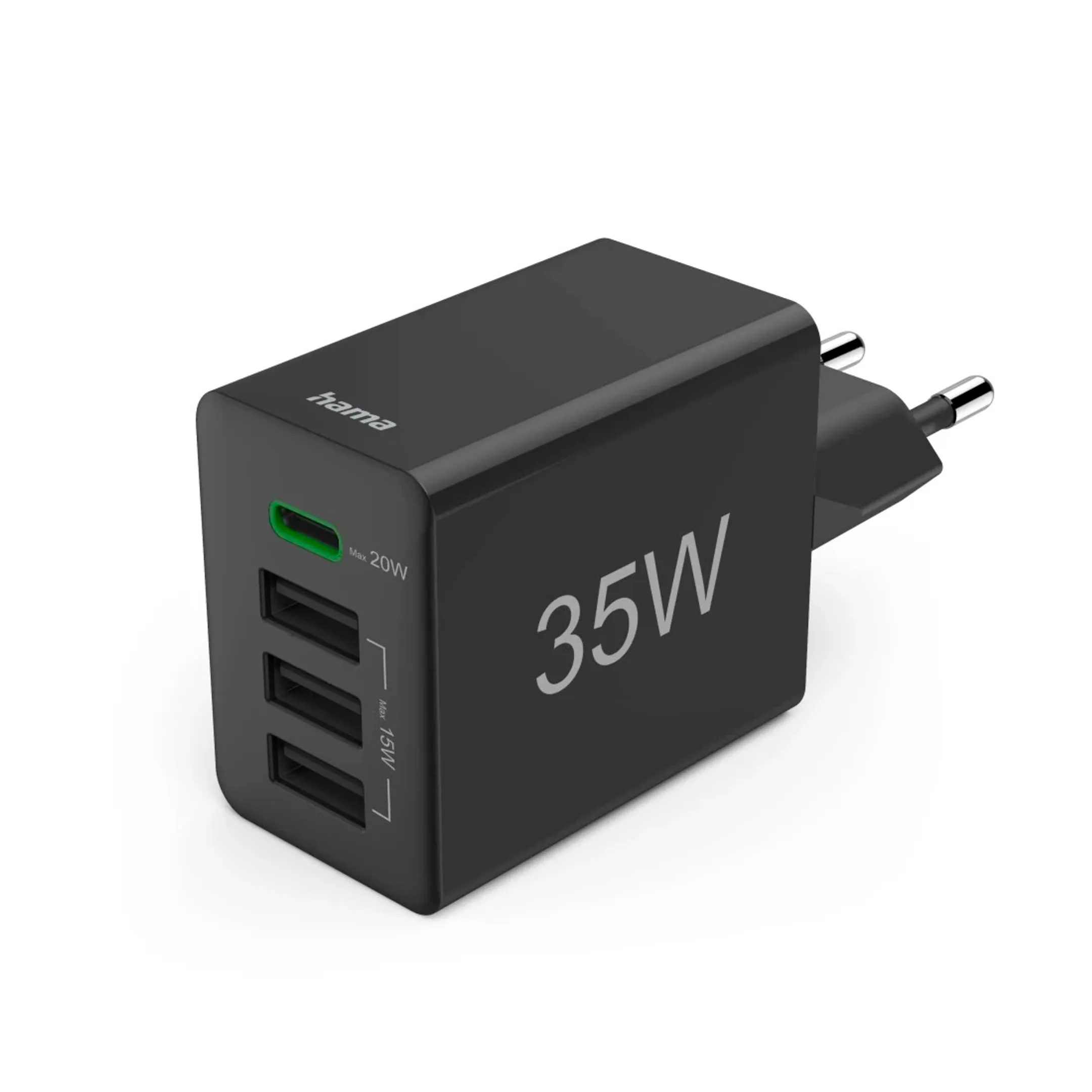 Chargeur rapide 1x USB-C et 3x USB-A - 35 W
