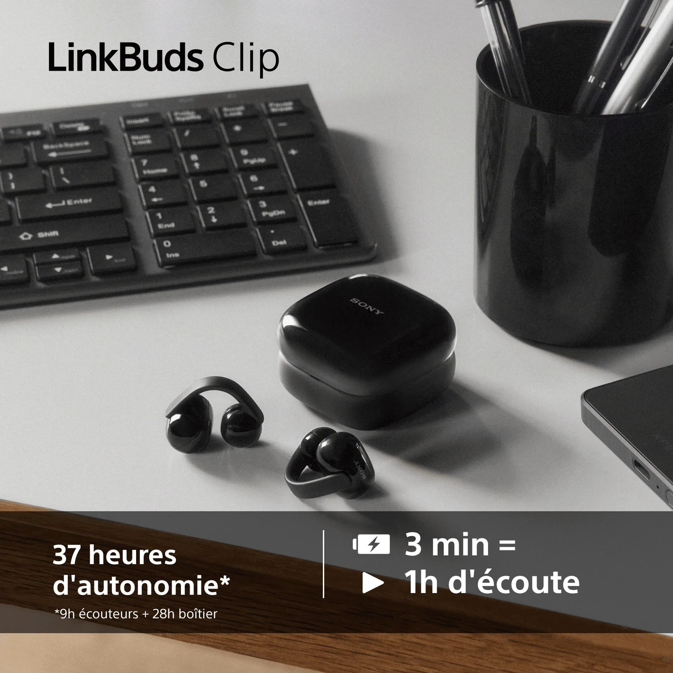 Écouteurs LinkBuds Clip - Noir