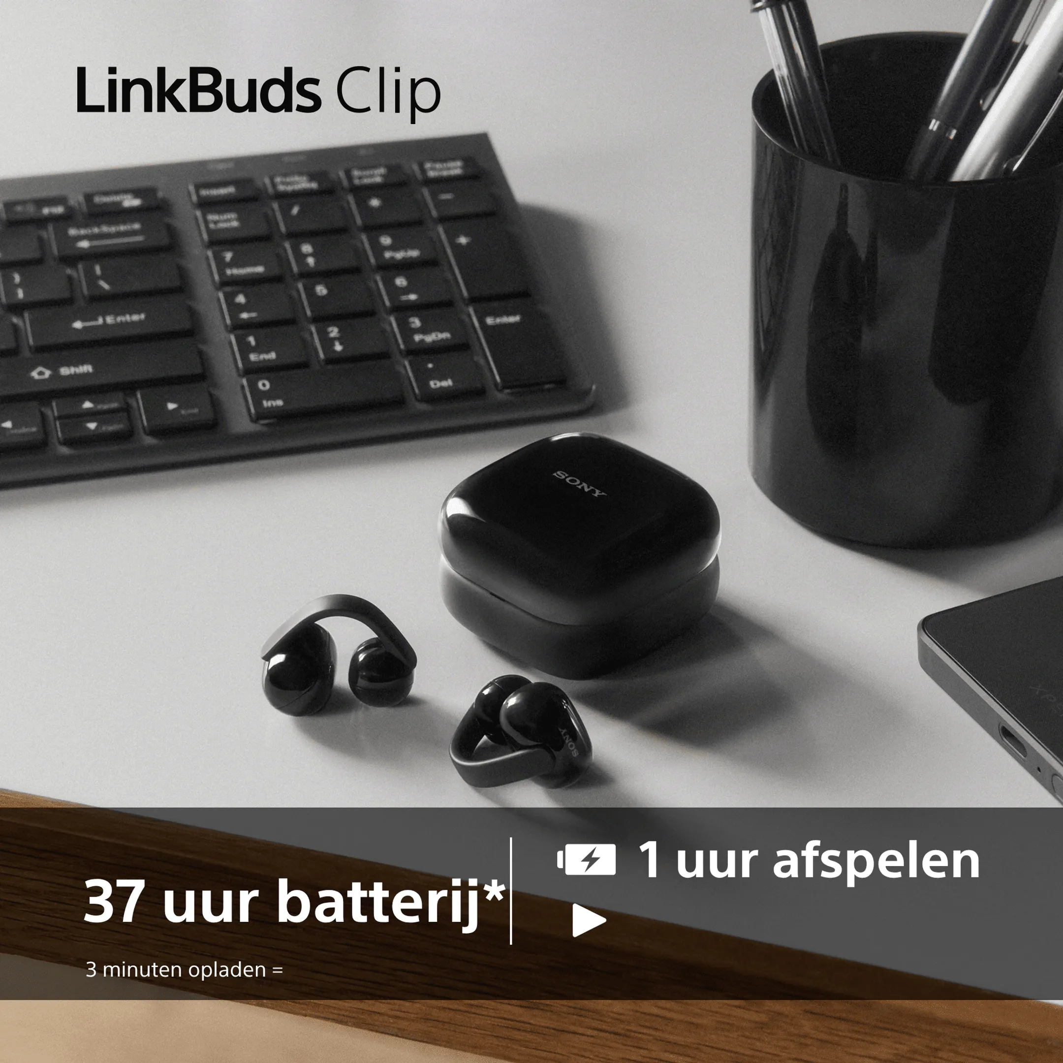 LinkBuds Clip oortjes - Zwart
