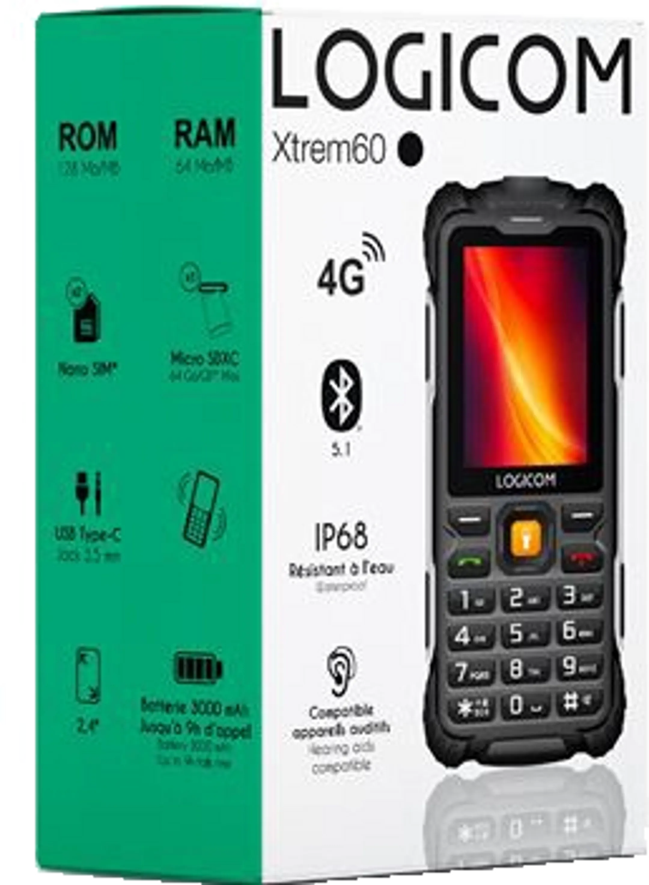 Xtrem 60 4G 128 MB Dual nano SIM - Zwart