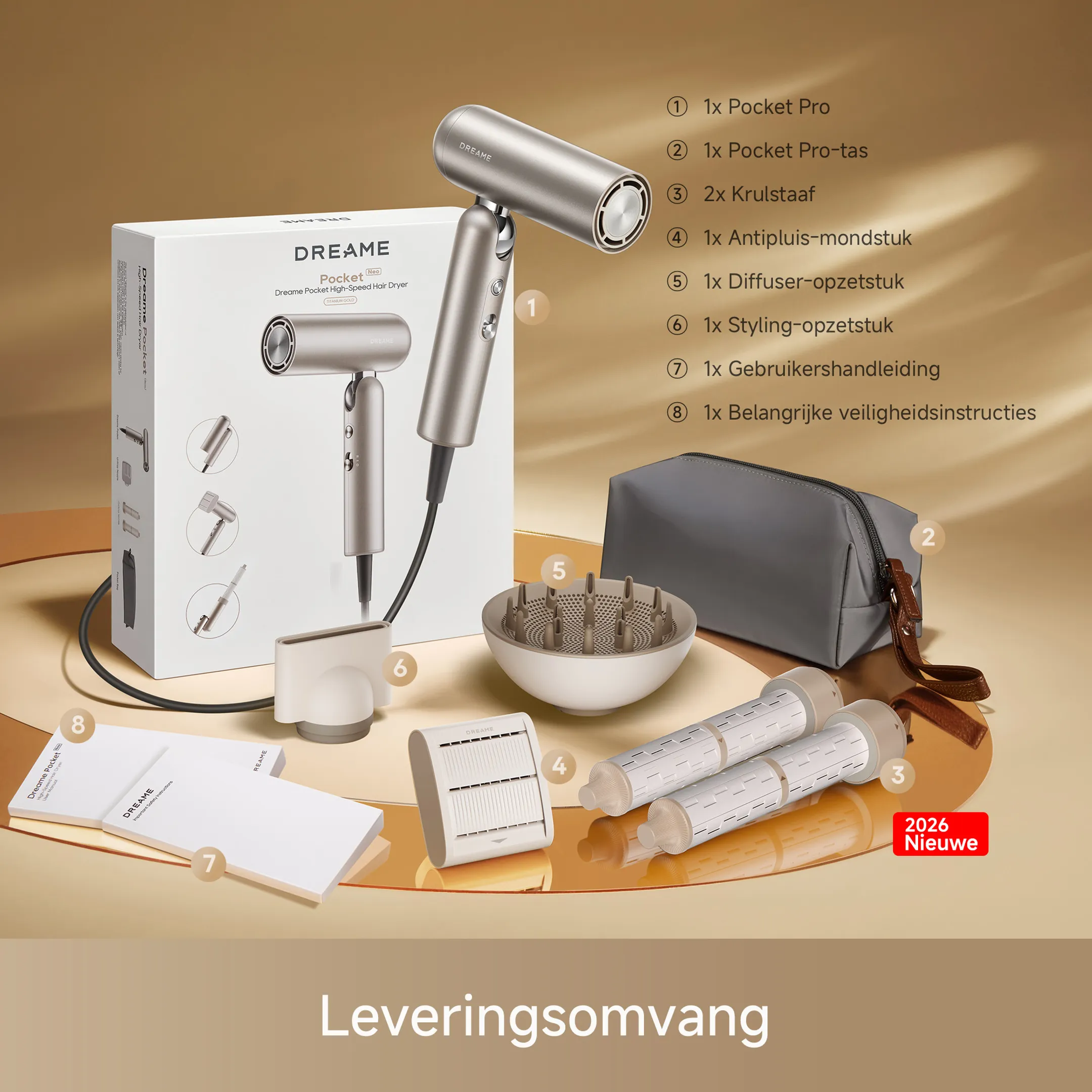 Haardroger Pocket Pro Gold