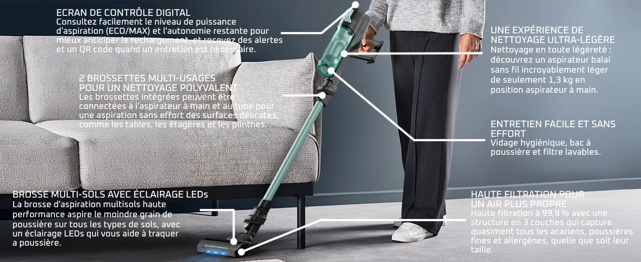 Aspirateur balai X-FORCE 8.80 RH1833E0 