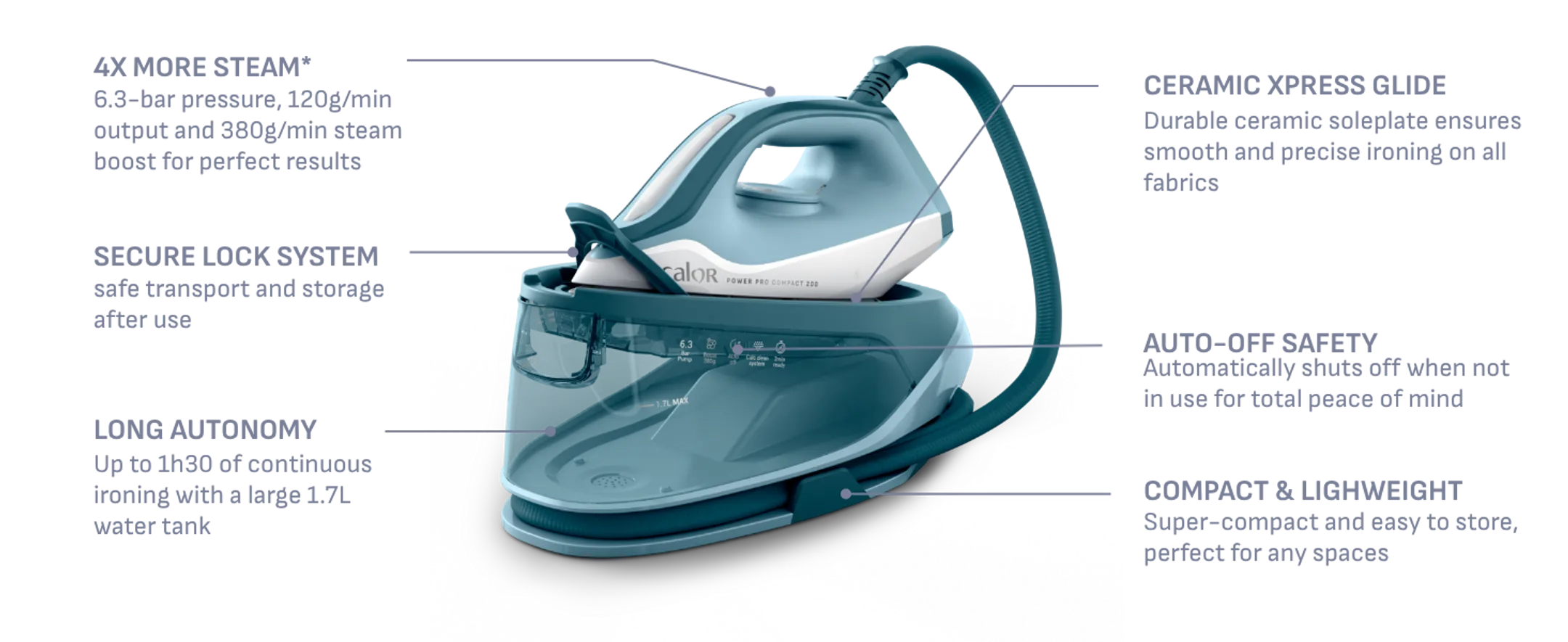 Stoomstrijkijzer XL Power Pro Compact 200 SV6212C0