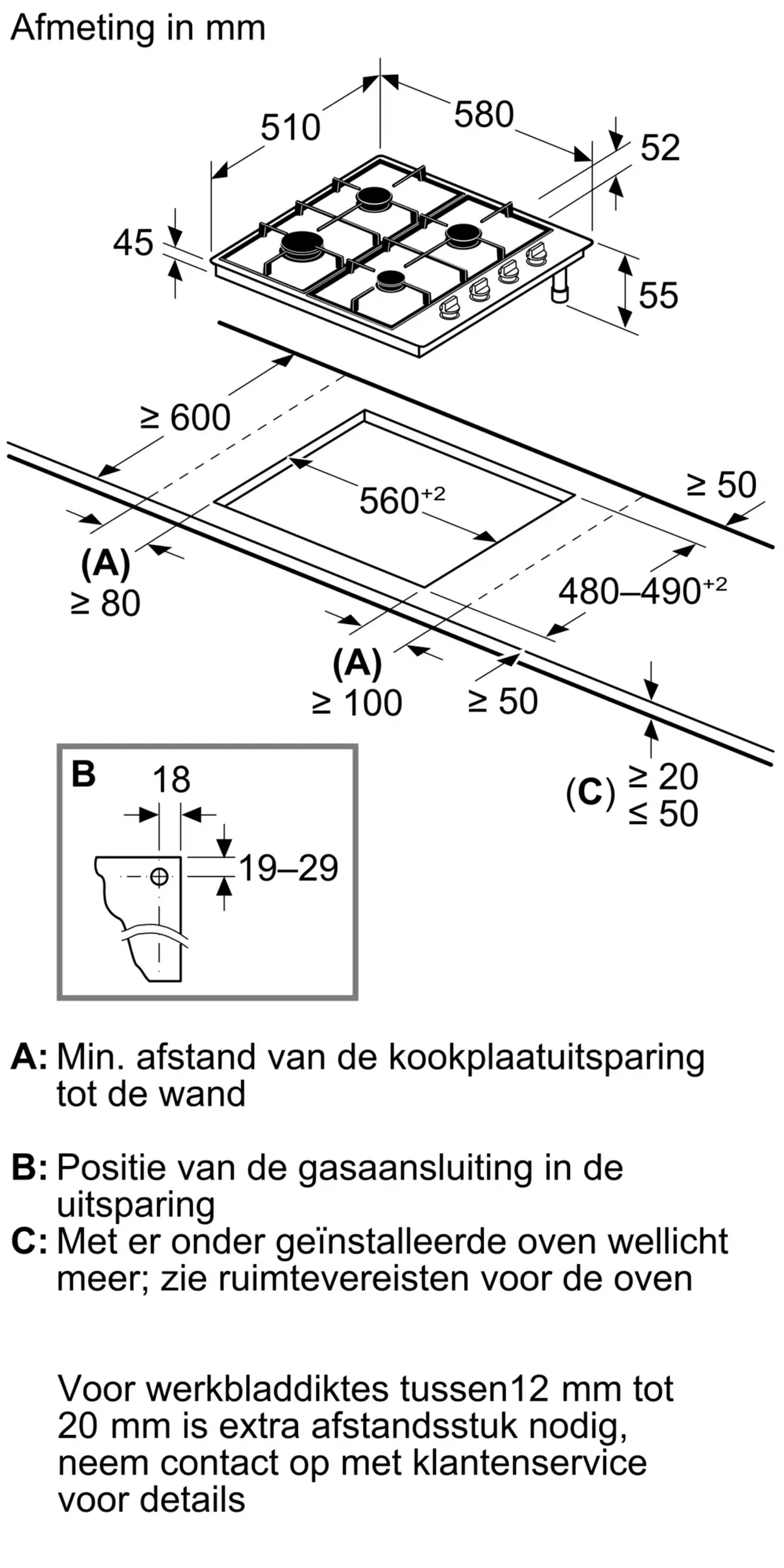 Taque au gaz PBP6B5K80