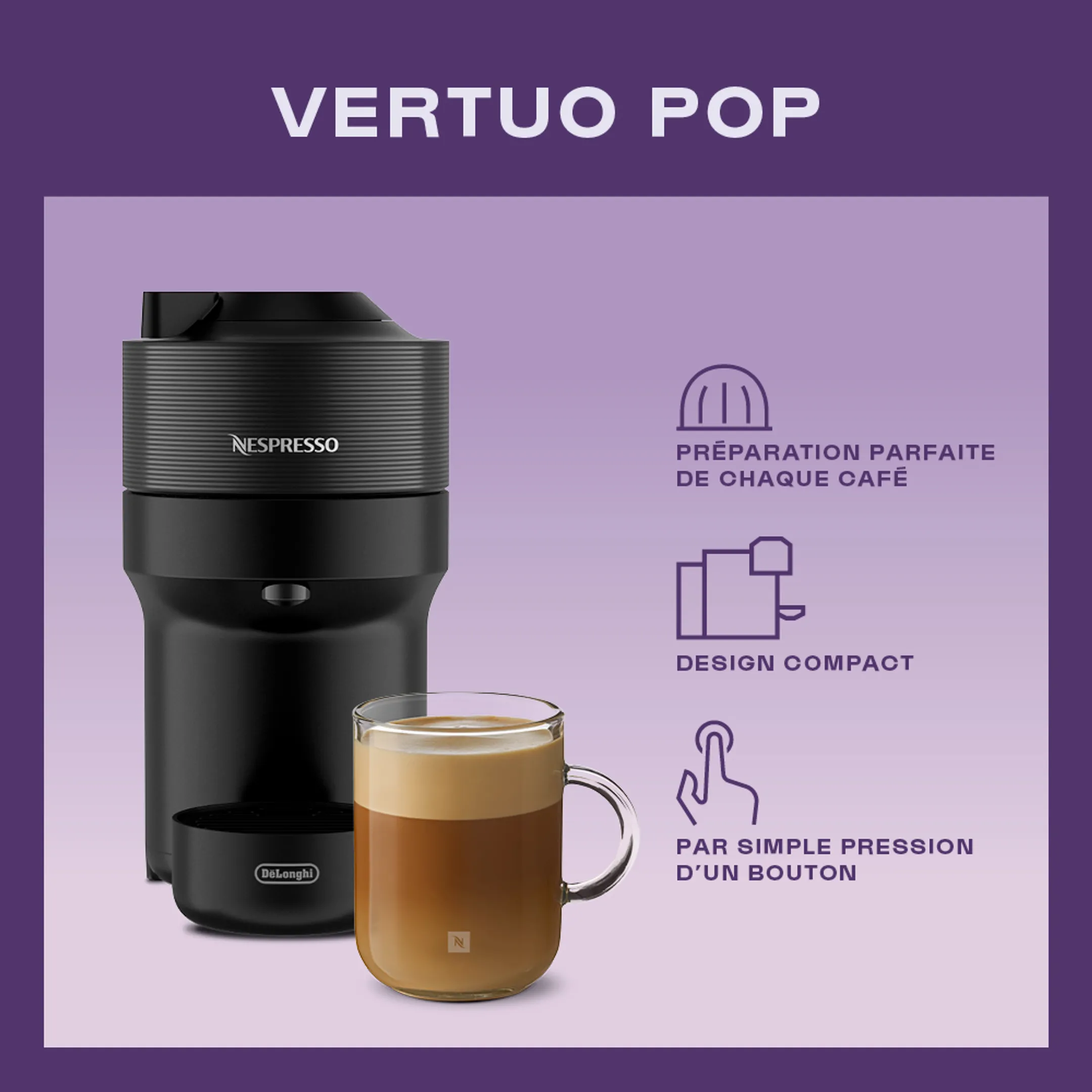 Nespresso Machine à café Vertuo Pop Bundle ENV90.B Morning Ritual