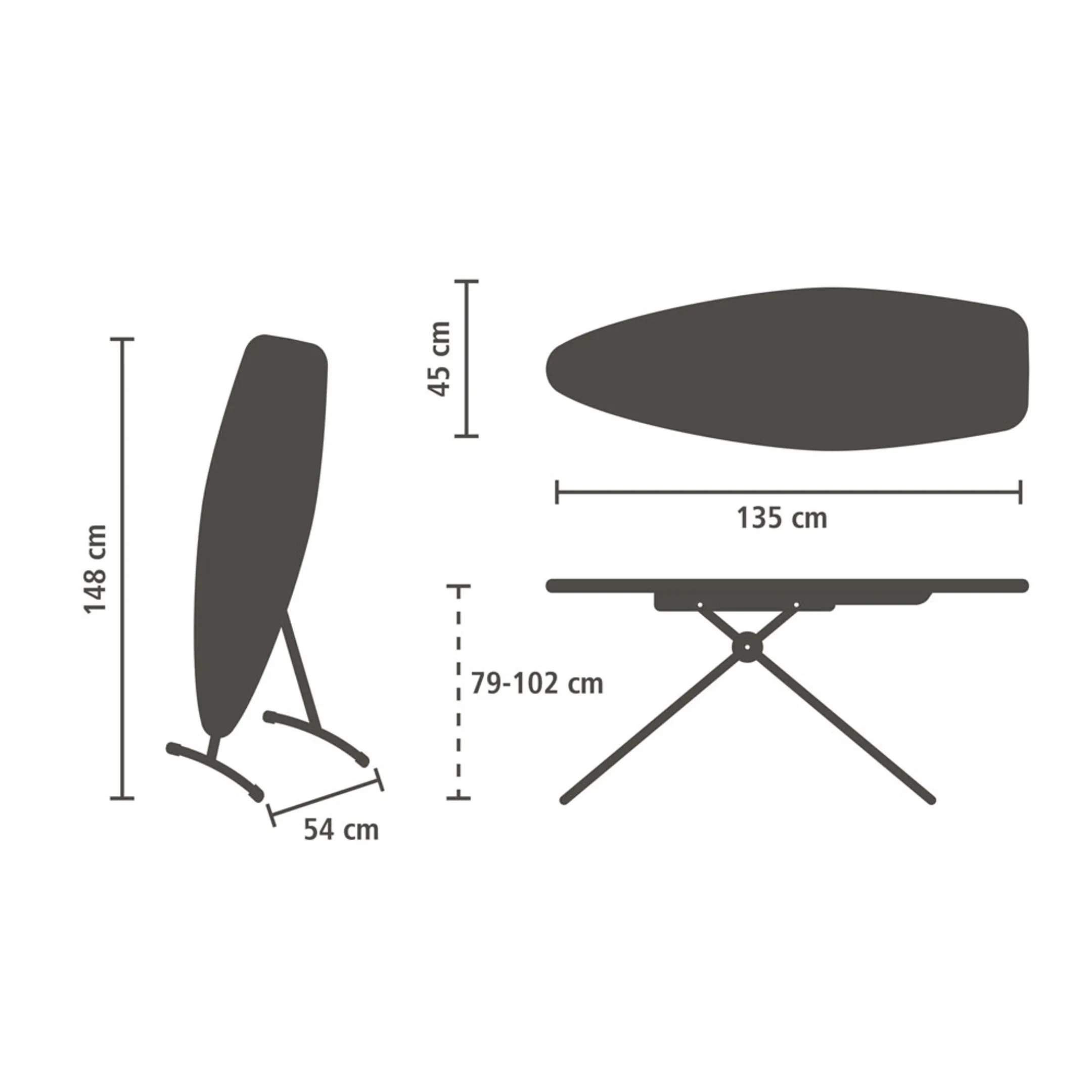 Strijkplank met strijkijzerhouder - 135x45 cm