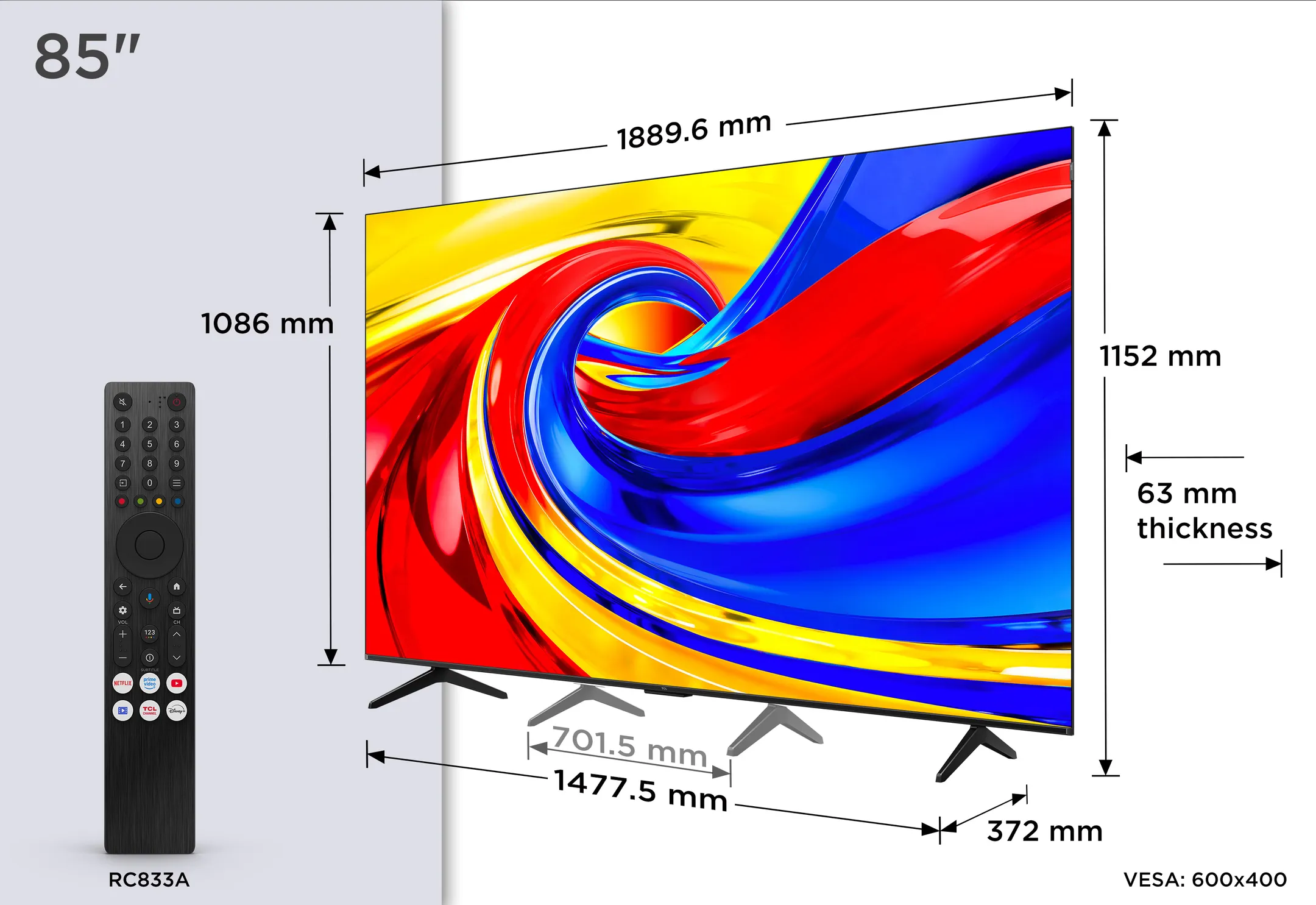 QLED TV 4K 85P79L (2026) - 85 pouces