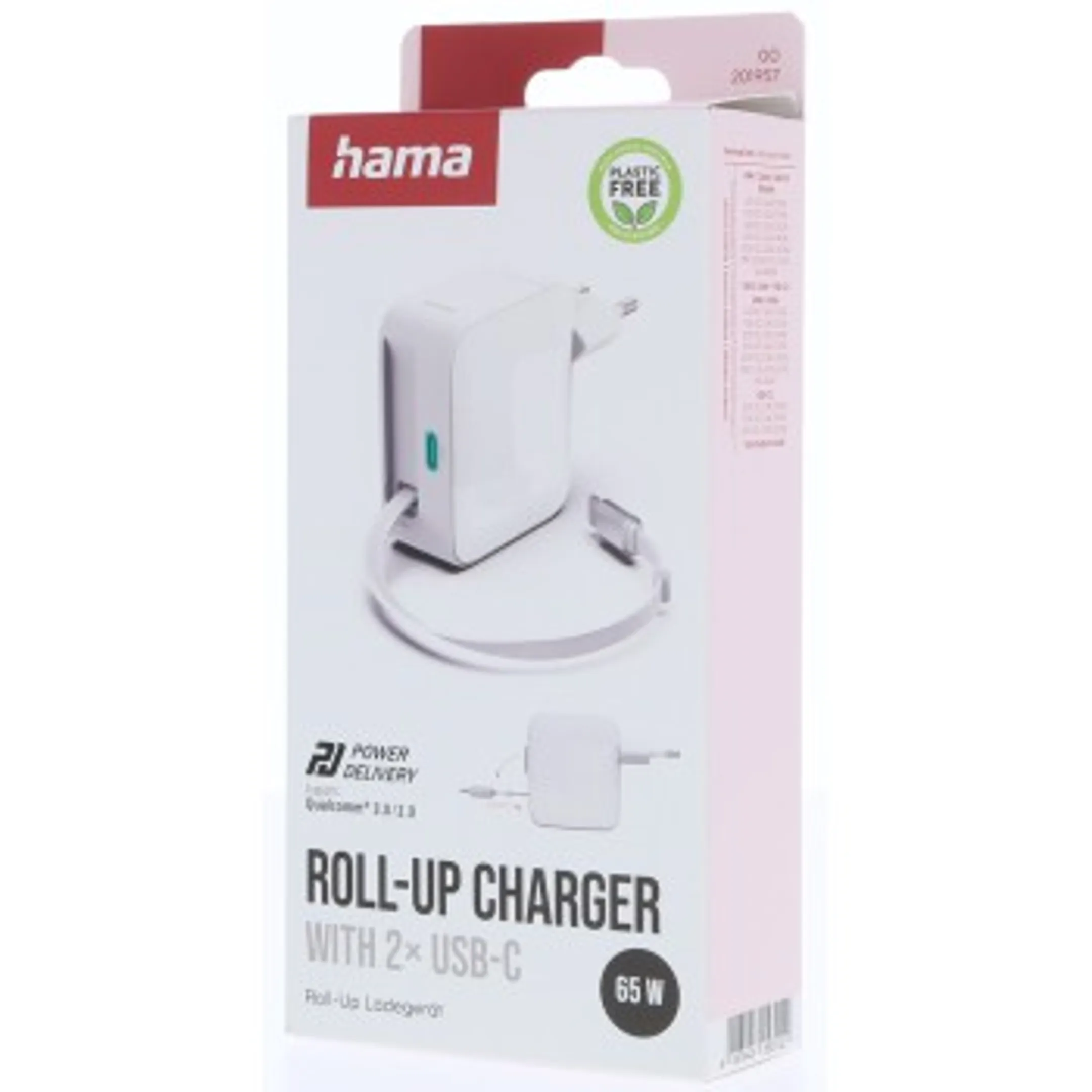 Chargeur rapide - 2x USB-C - Câble charge extens. - 65 W