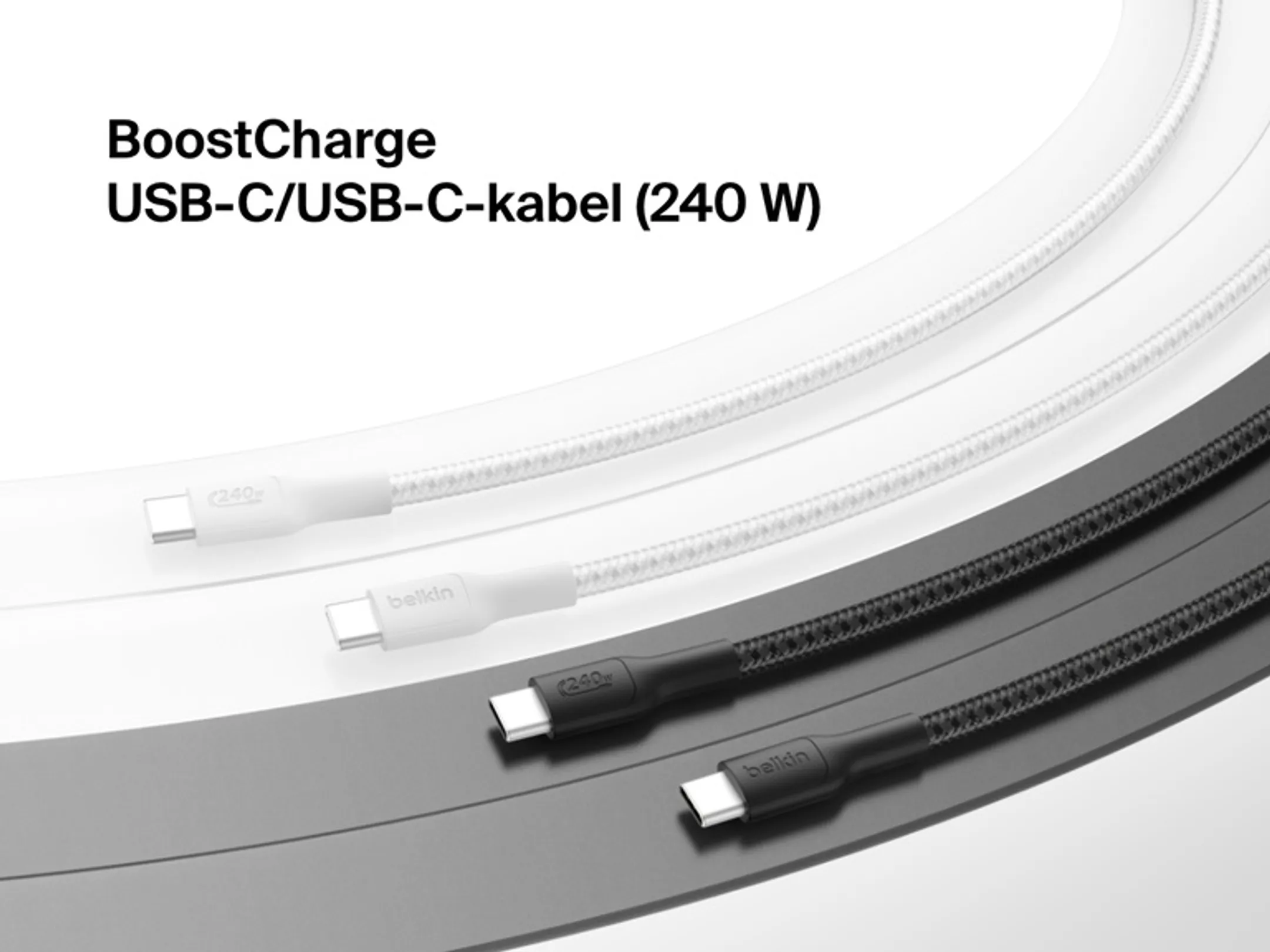 Oplaadkabel USB-C - USB-C - 3 m - 240 W - Wit