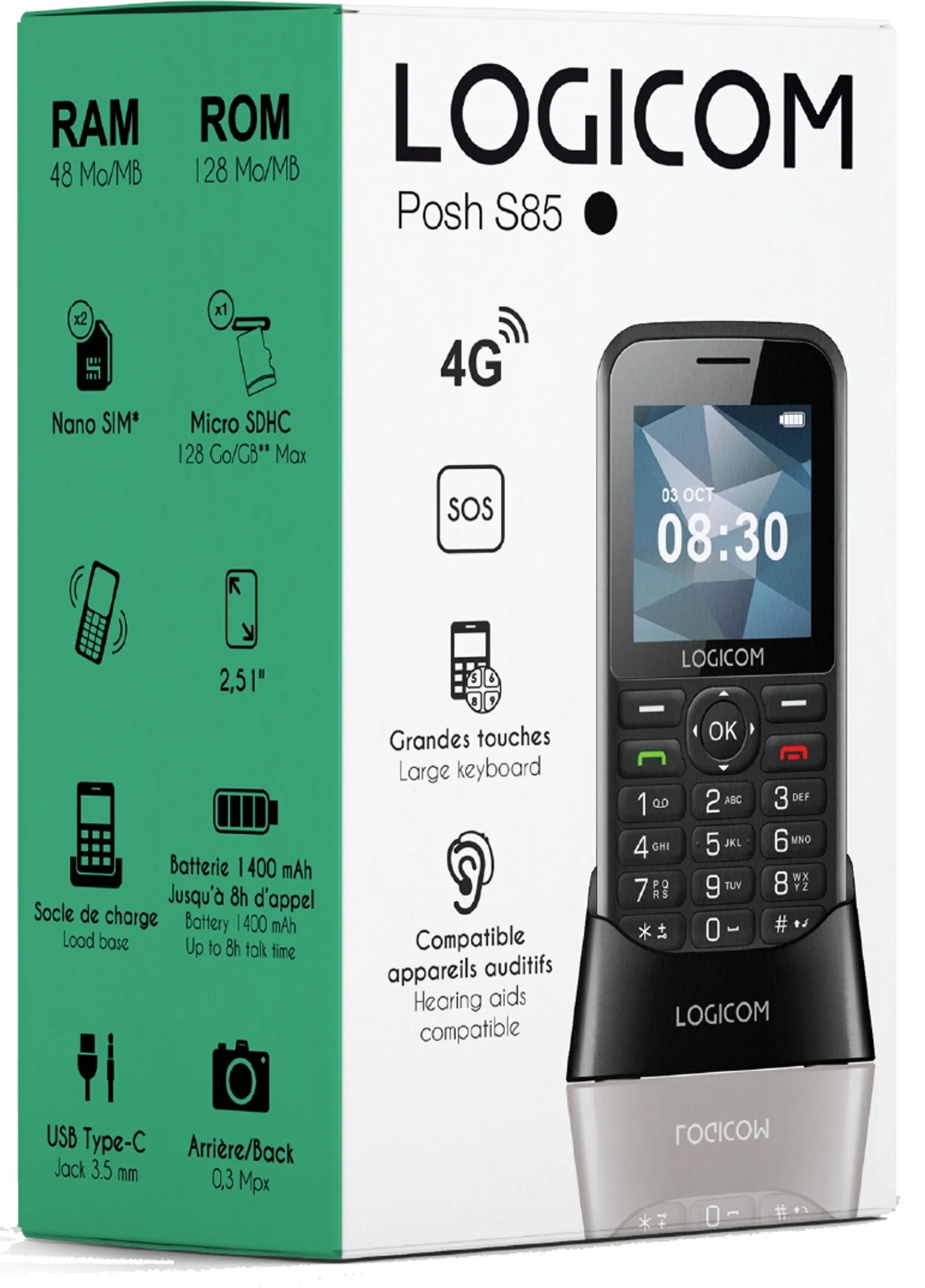 Posh S85 4G 128 MB - Zwart