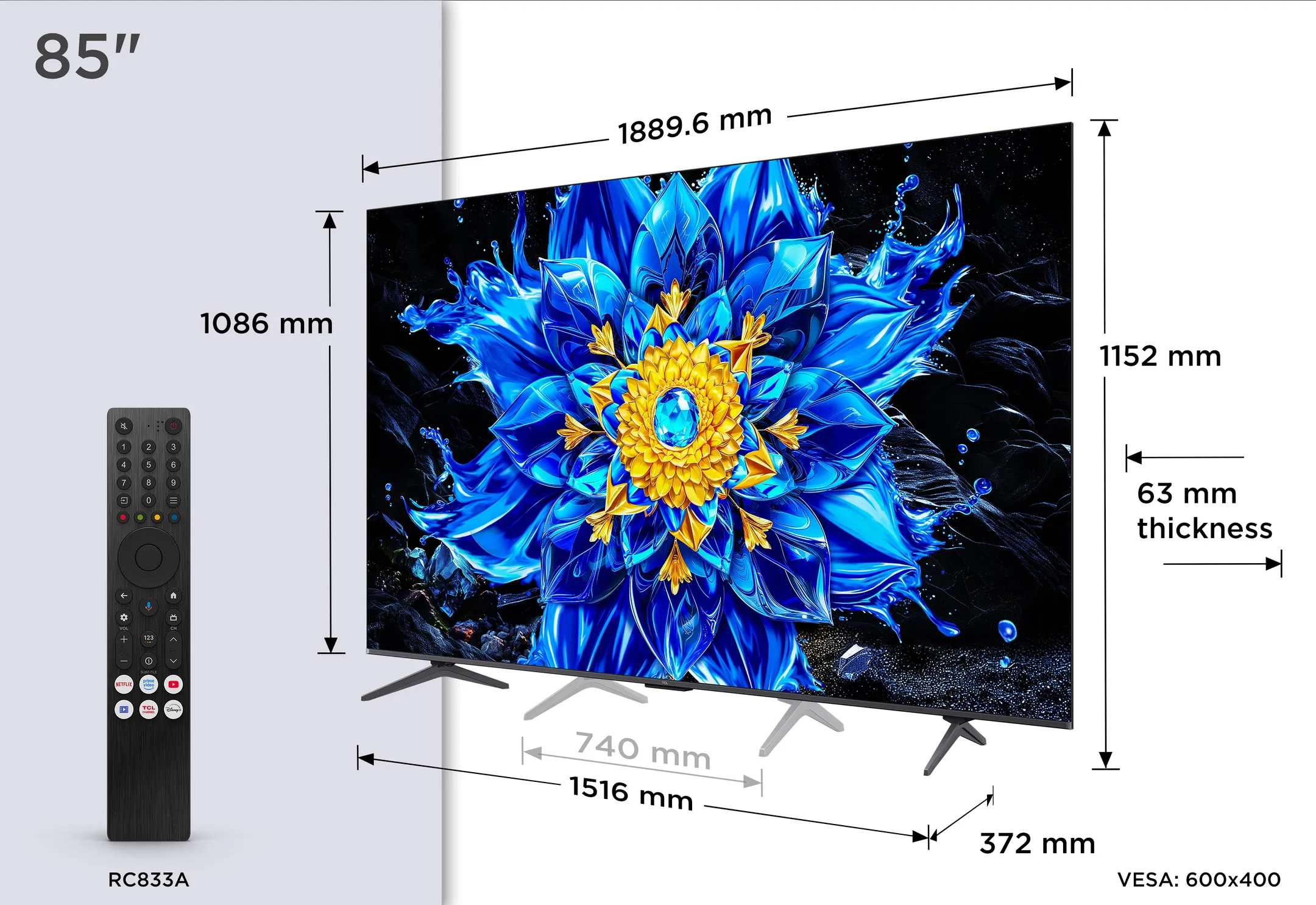 QD-Mini LED 4K TV 85P89L (2026) - 85 inch