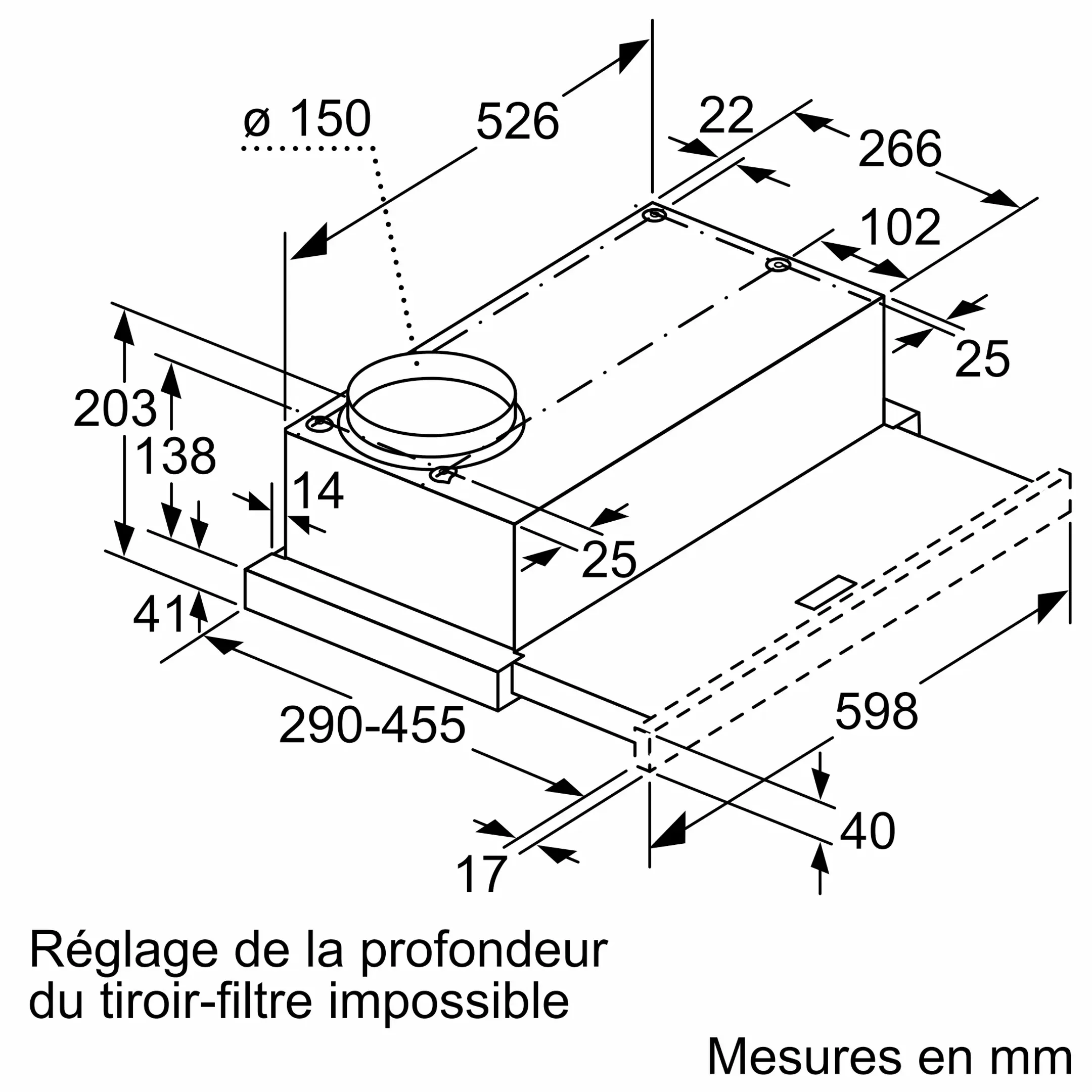 Telescopische dampkap DFL064W54