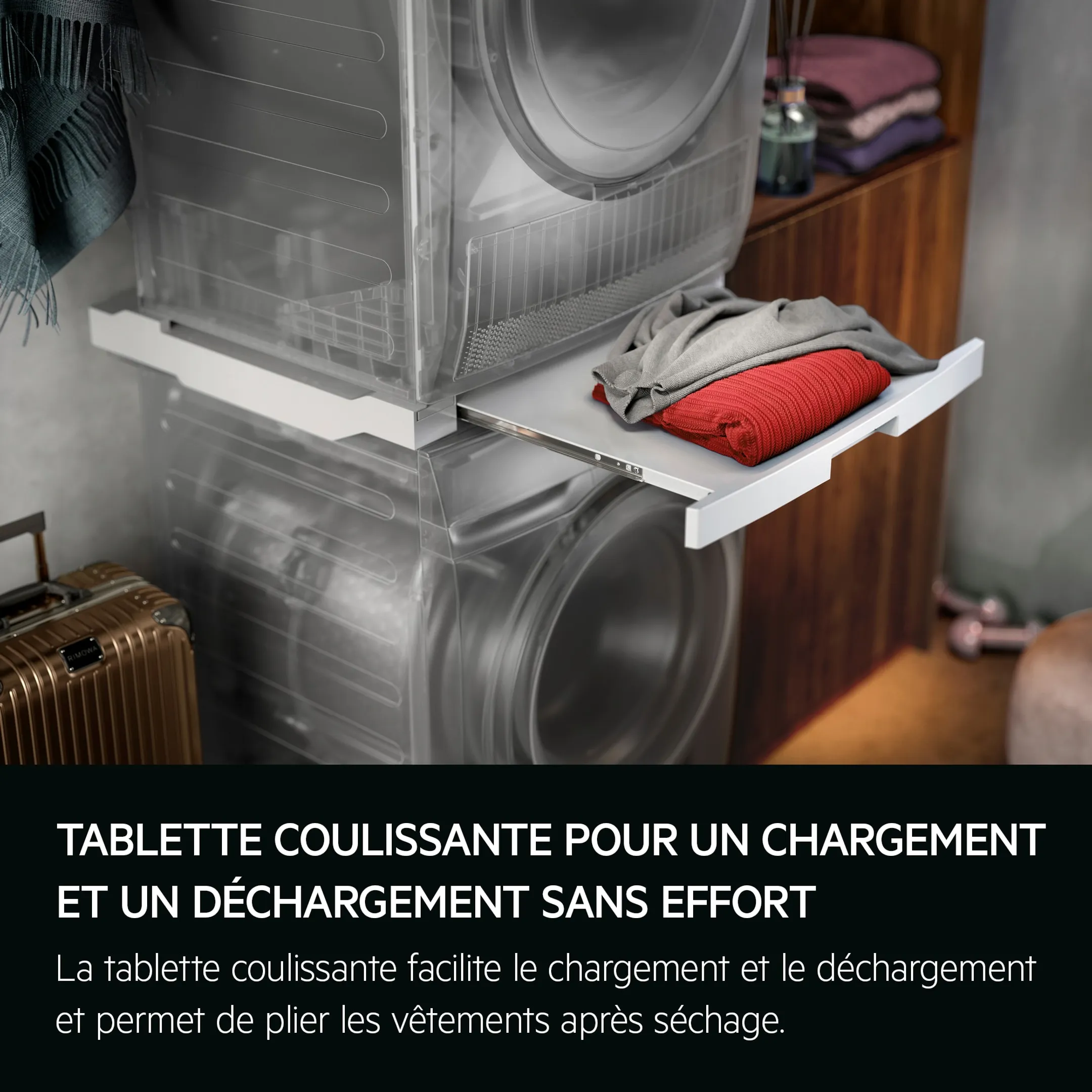 Kit de superposition avec tablette coulissante