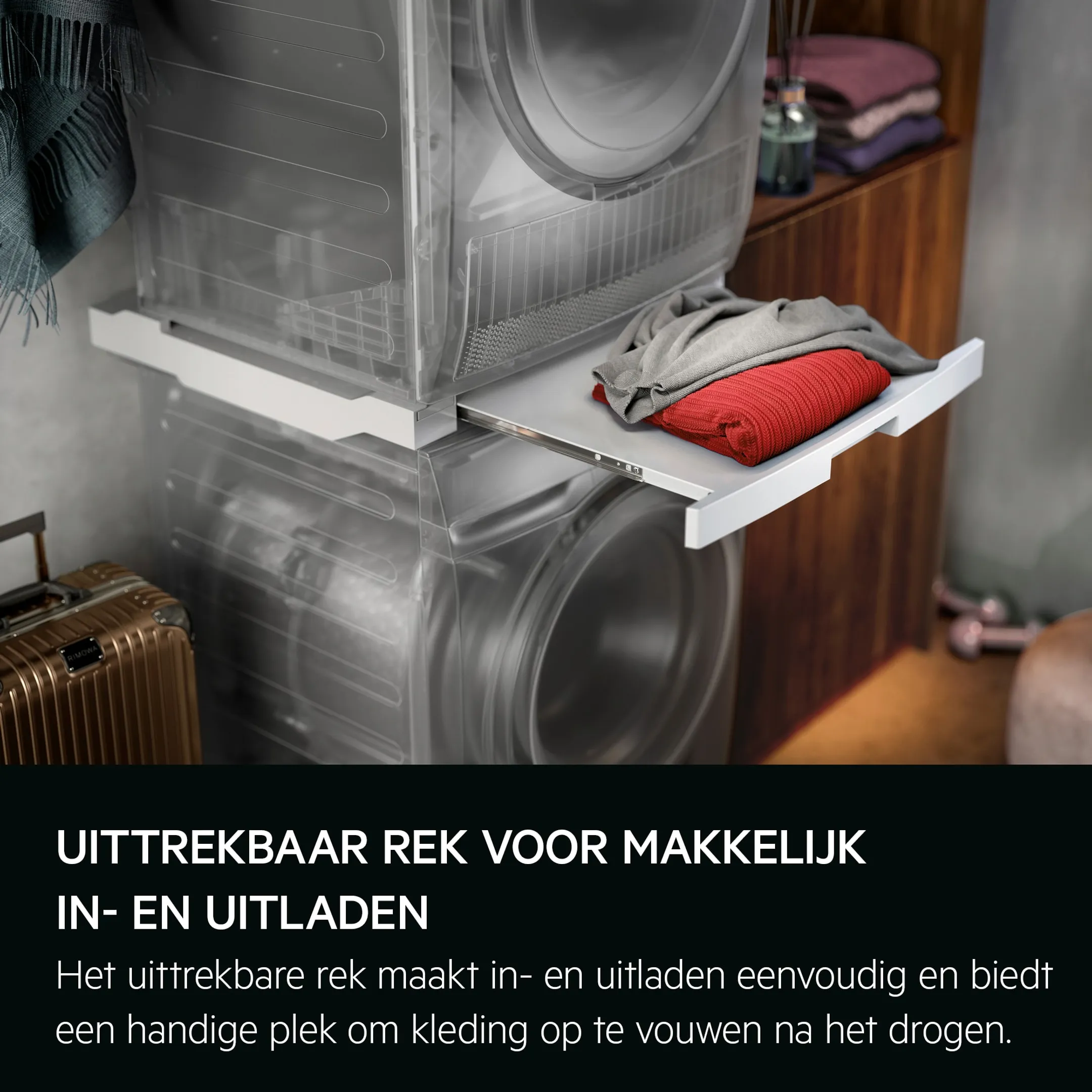Stapelkit met uittrekbare legger