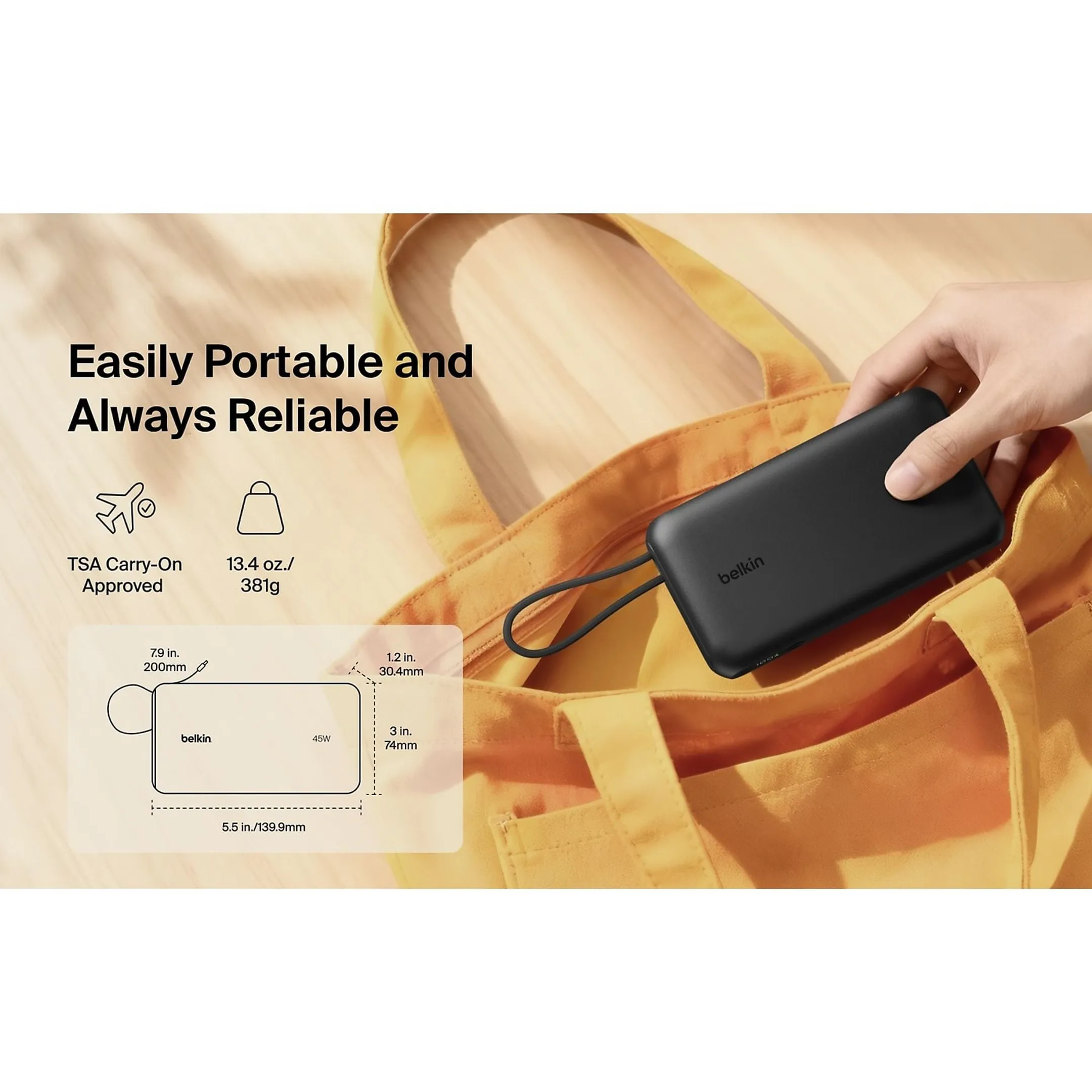 BoostCharge Chargeur portable 20 000 mAh avec écran