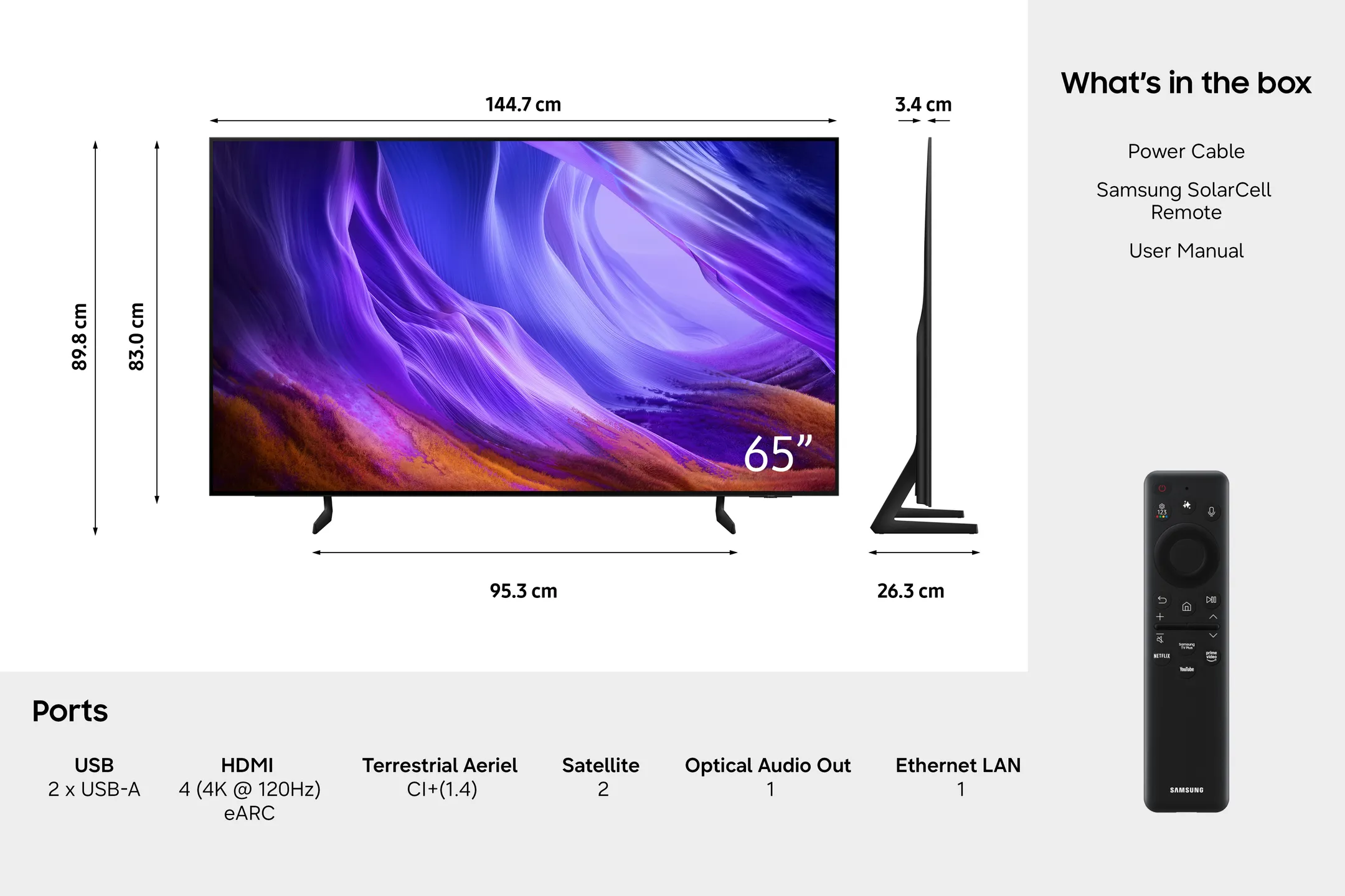 OLED 4K TV QE65S83HAEXXN (2026) - 65 pouces
