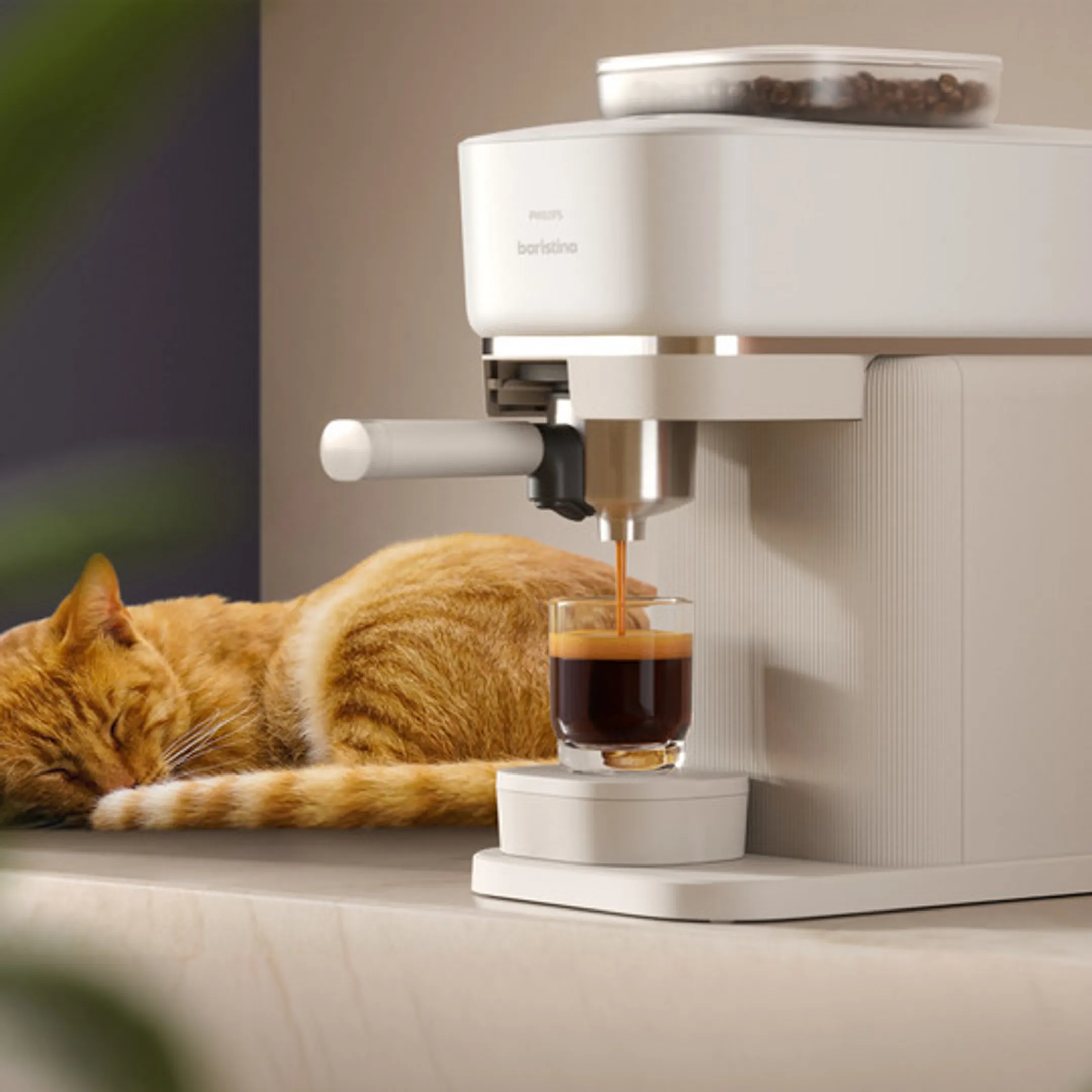 Machine à Expresso Baristina BAR308/00 Blanc + Mousseur à lait