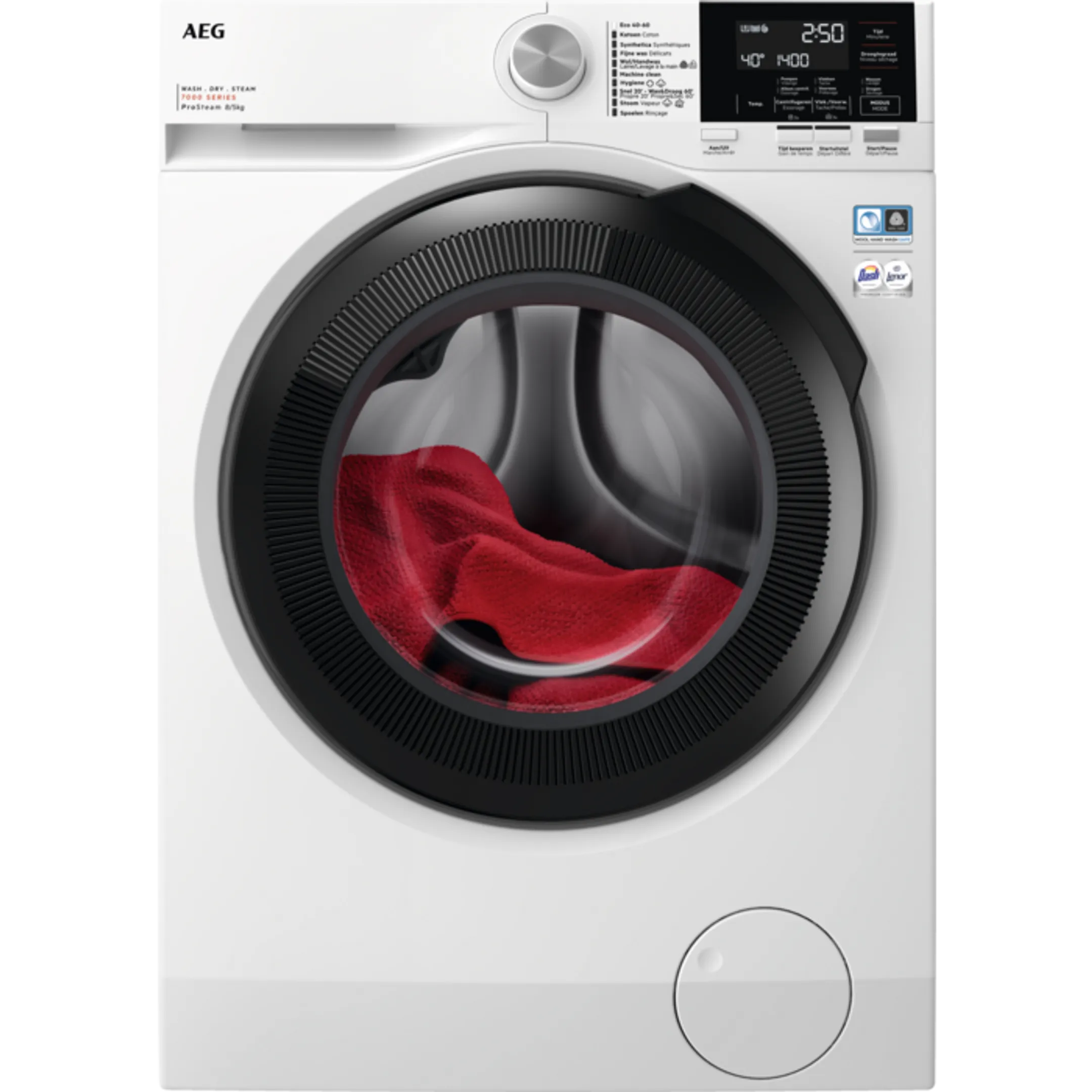 Was-droogcombinatie LWR73R864 7000 PROSTEAM 8KG