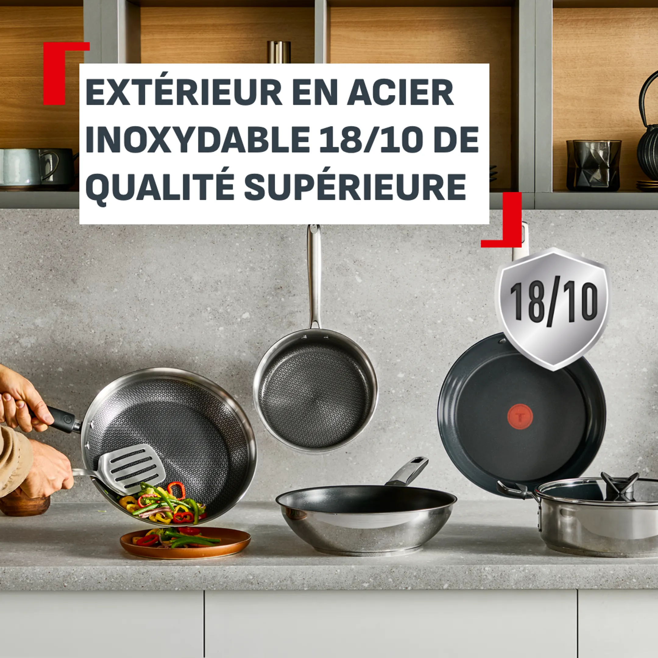 Poêle wok Emotion+ E3311904 - Ø28cm