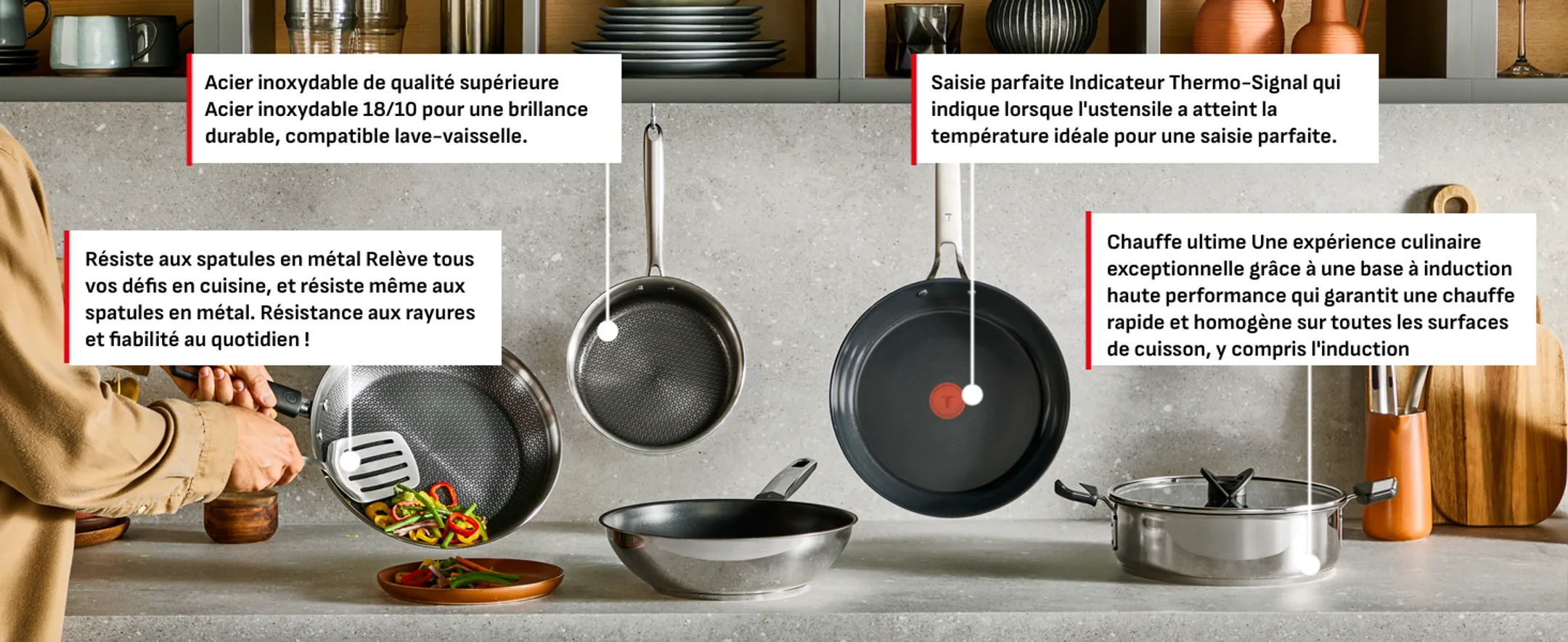 Poêle wok Emotion+ E3311904 - Ø28cm