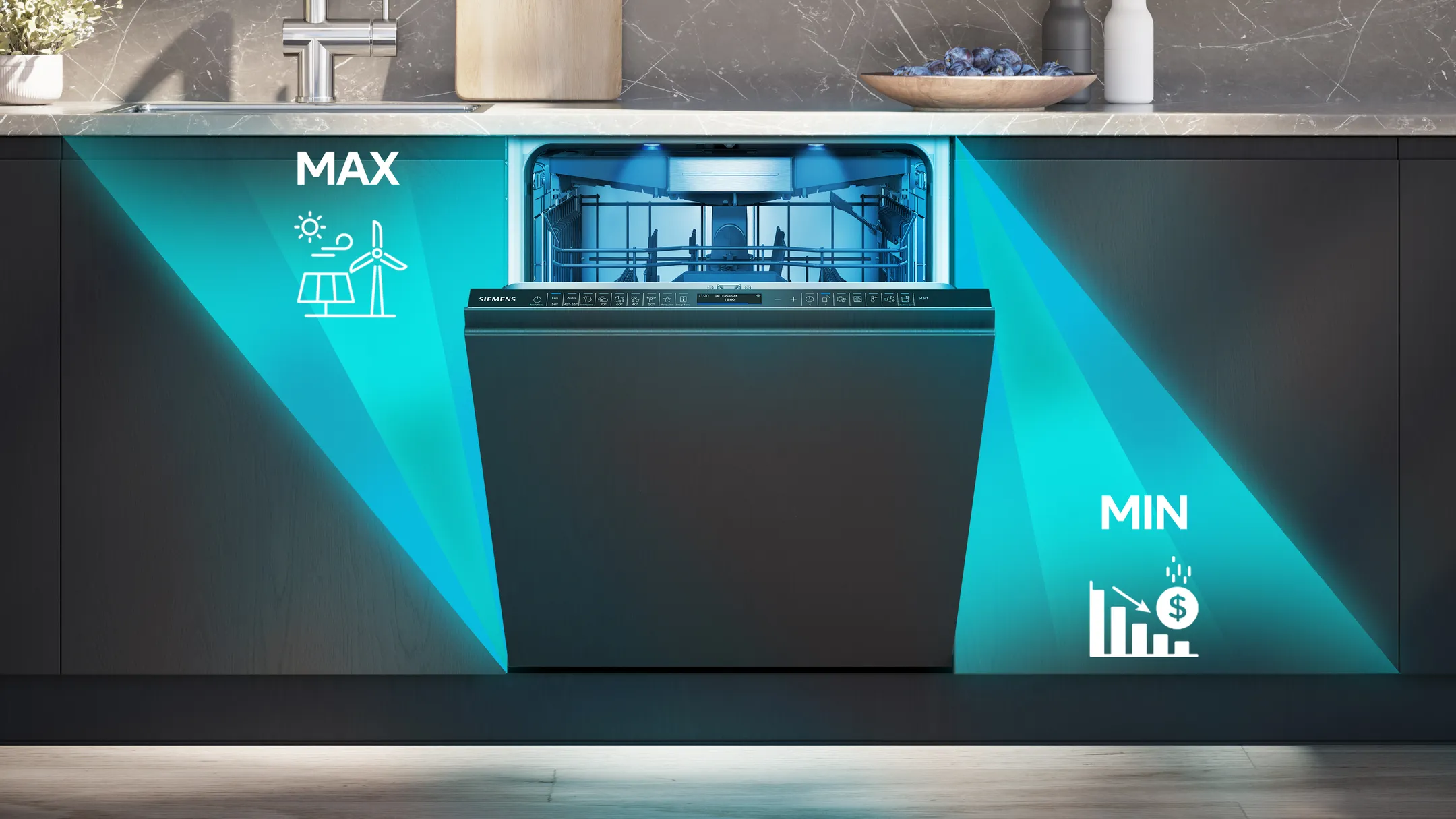 Lave-vaisselle encastrable SX65EX22CE iQ500 XXL