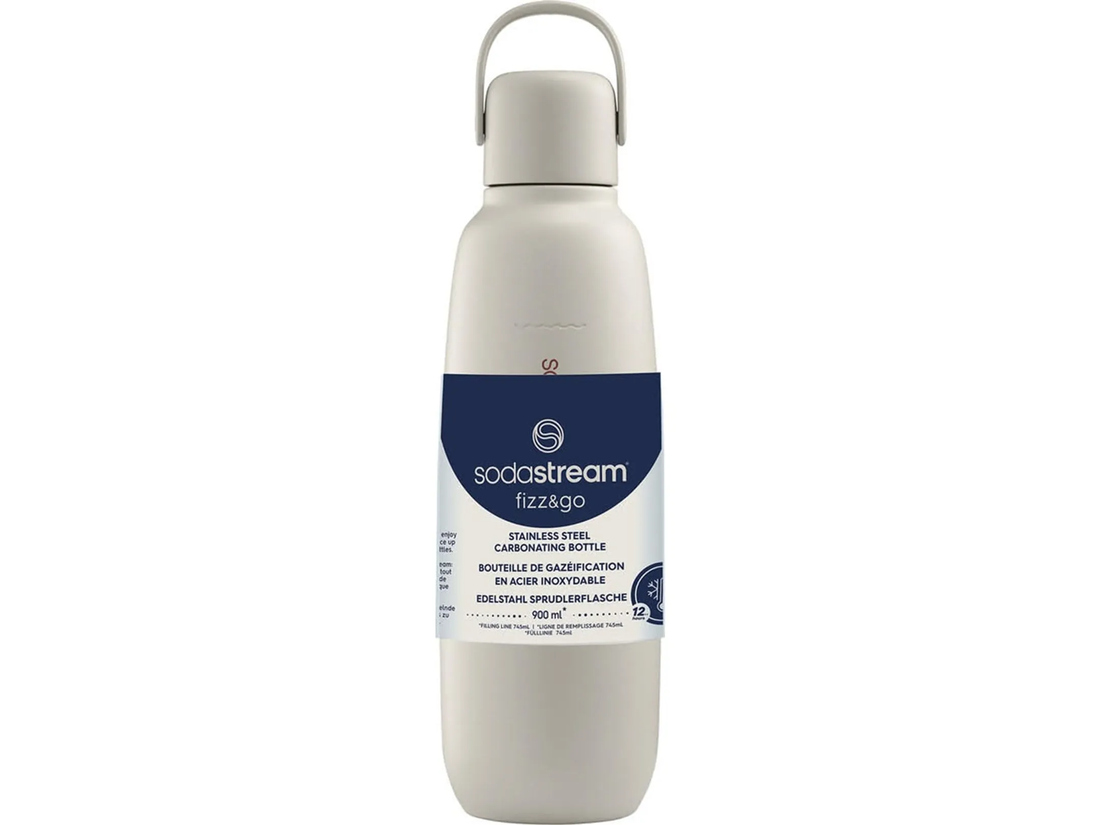 Fizz & Go - Metalen fles - 0,9L - Sand