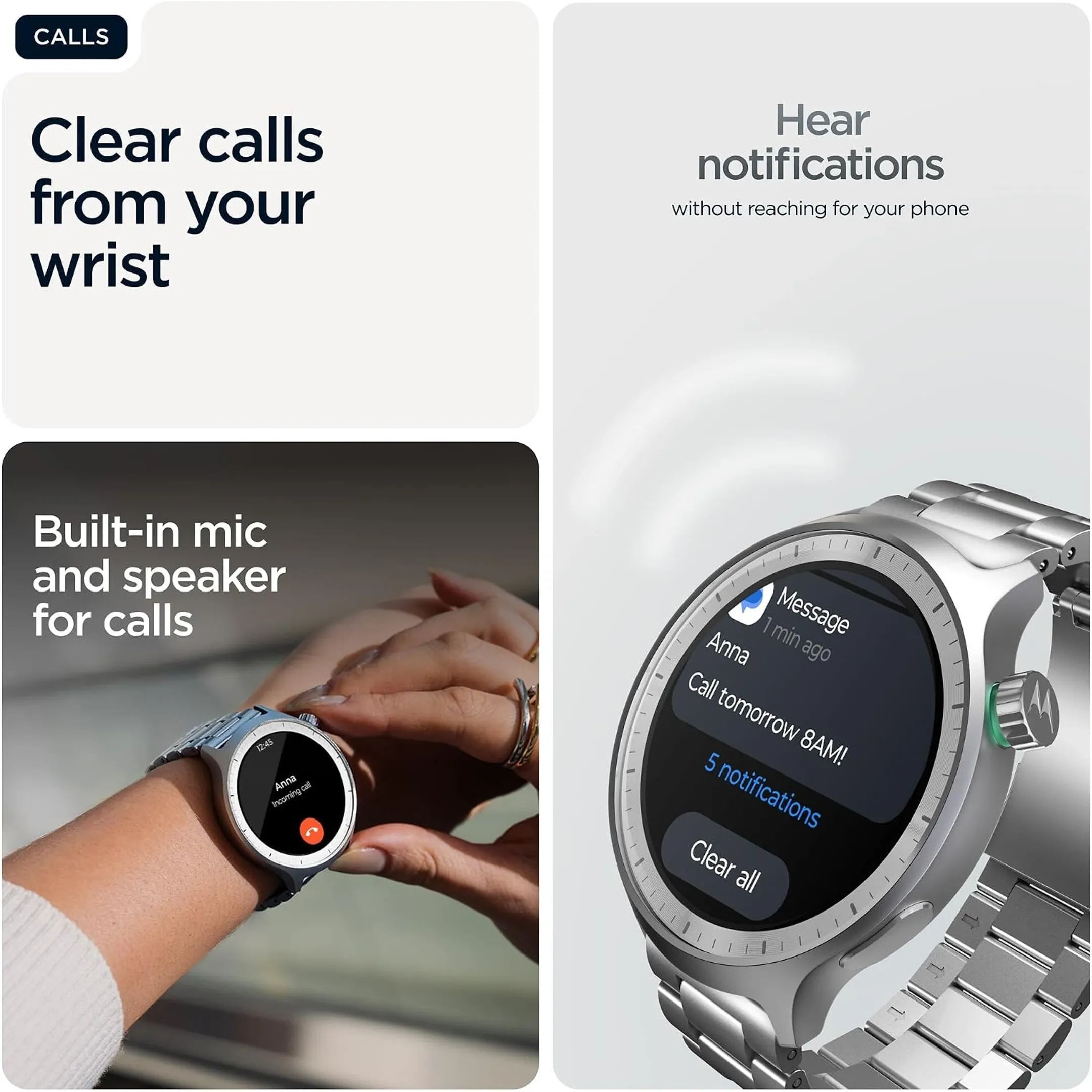 Moto Watch Premium Silver+Herbal Garden 47mm