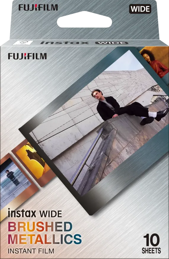 Instax WIDE brushed metal film