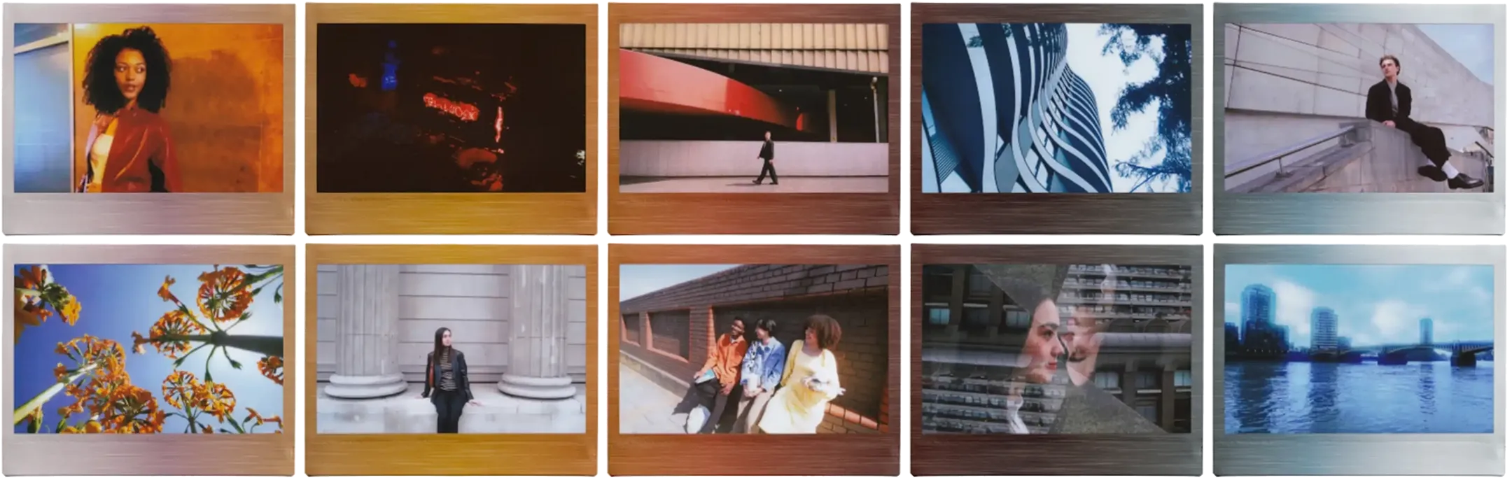 Instax WIDE brushed metal film