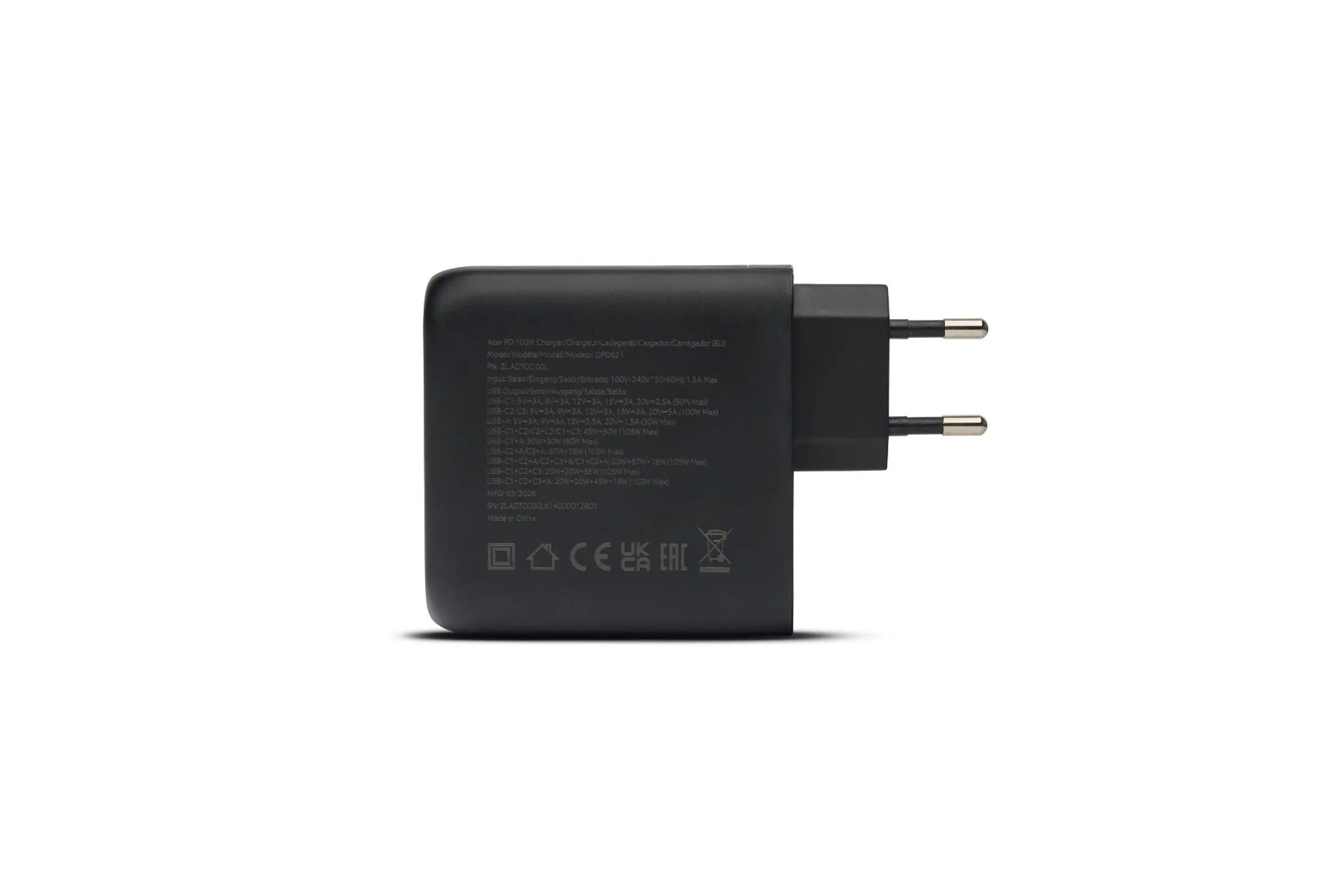 Chargeur d'ordinateur portable 100W 3x USB-C 1x USB-A