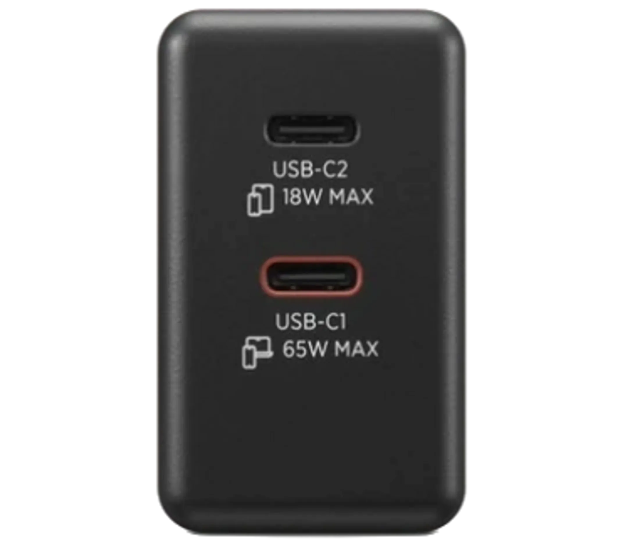 Laptop oplader - Dual USB-C - 65W GaN