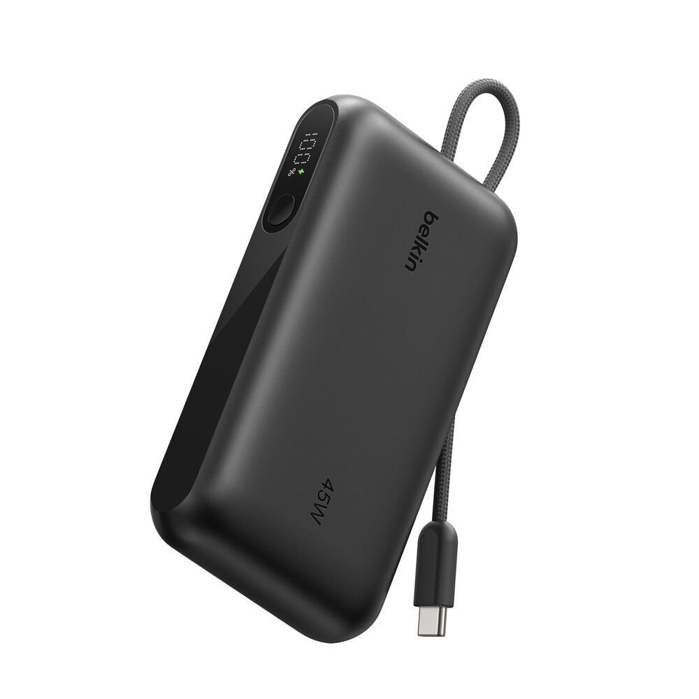 Belkin Powerbank 10.000mAh - Met vaste kabel en display