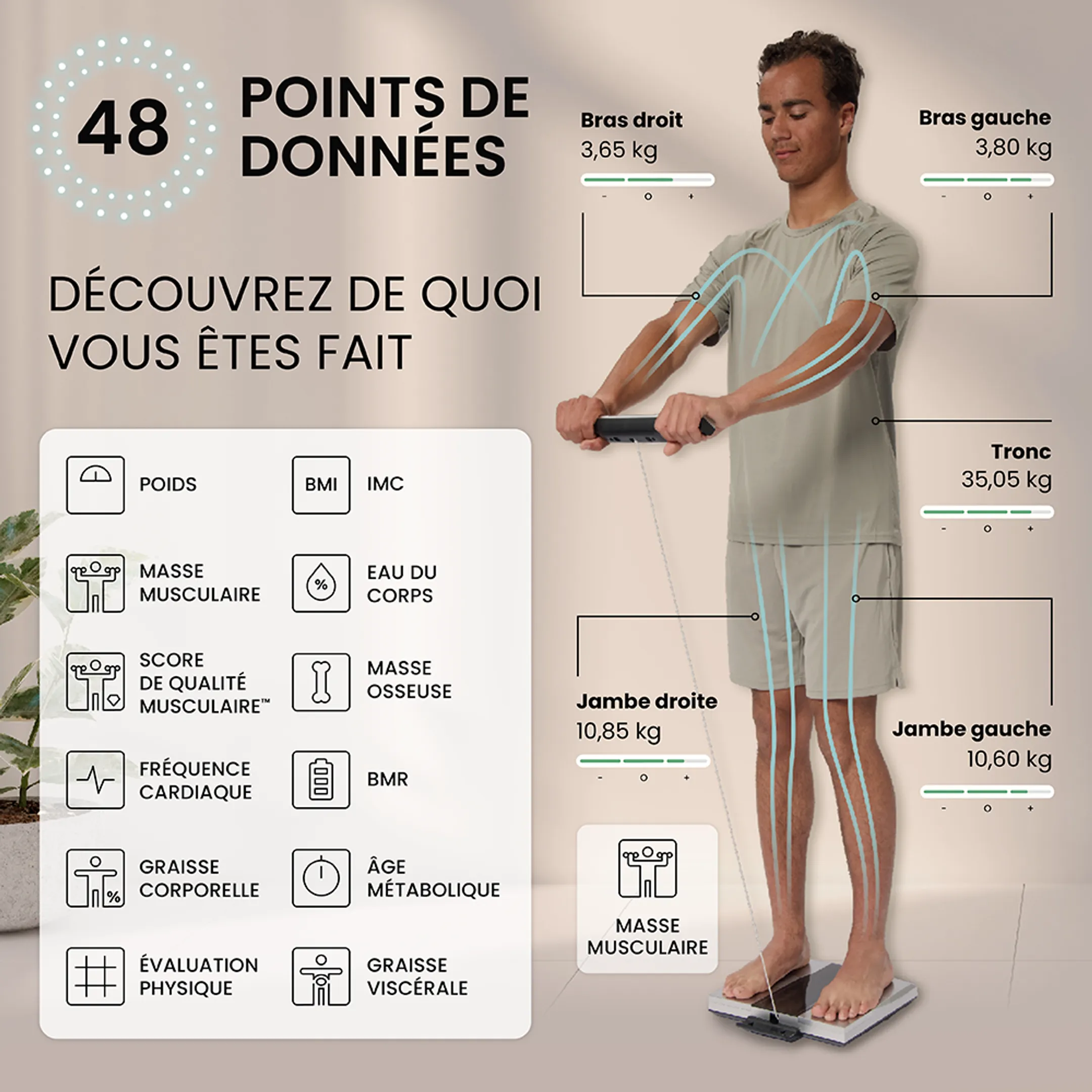 RD-545HR Pèse-personne intelligente avec analyse corporelle segmentaire
